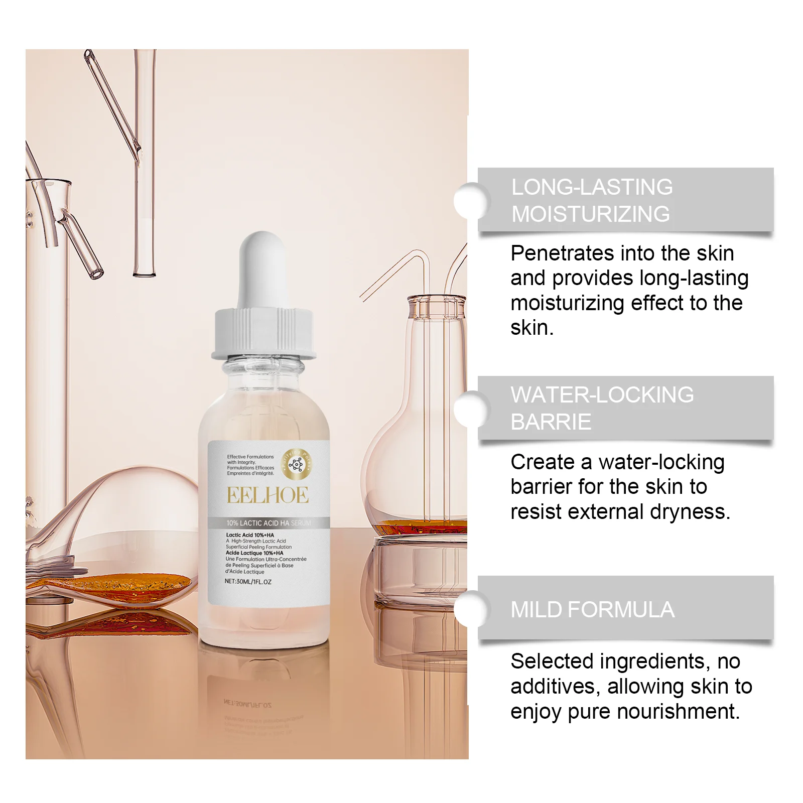 10% Lactic Acid Hyaluronic Acid Serum 30ml Face Hydrating Brightening Essence 8 10 percent lactic acid hyaluronic acid serum 30ml cih jcvgpnad desc 8