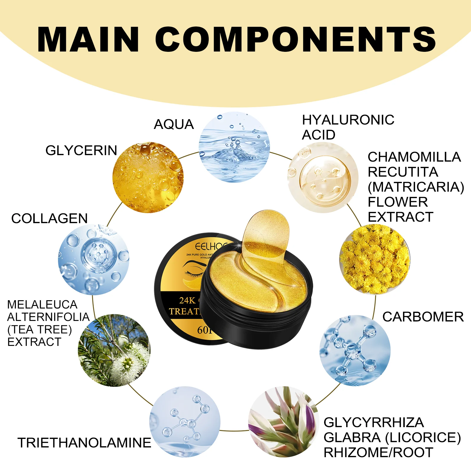 24K Gold Eye Treatment Mask Anti-Aging Collagen Hyaluronic Acid 60pcs 3 24k gold eye treatment mask anti aging collagen hyaluronic acid 60pcs cih dbu6ve2b desc 3