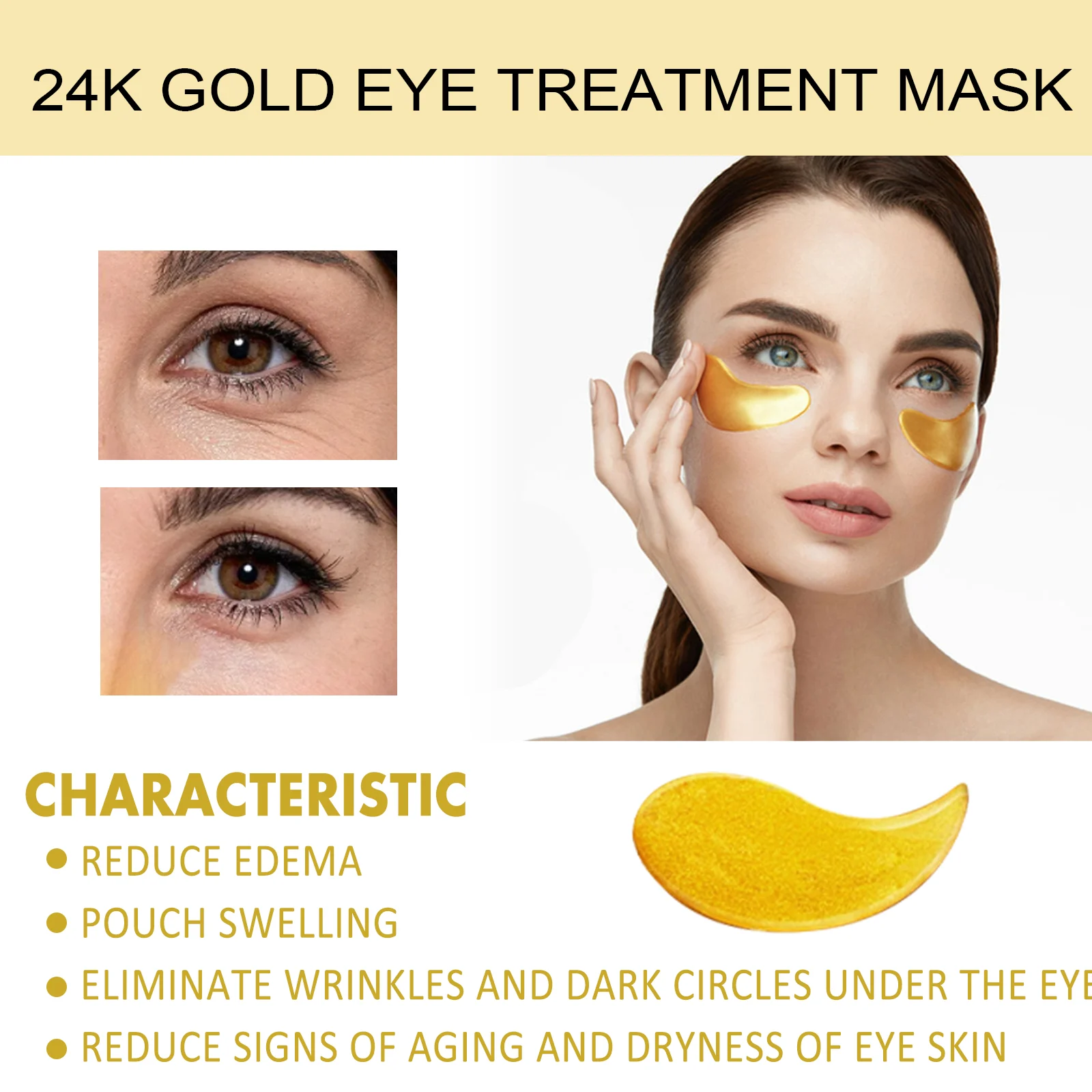 24K Gold Eye Treatment Mask Anti-Aging Collagen Hyaluronic Acid 60pcs 8 24k gold eye treatment mask anti aging collagen hyaluronic acid 60pcs cih dbu6ve2b desc 8