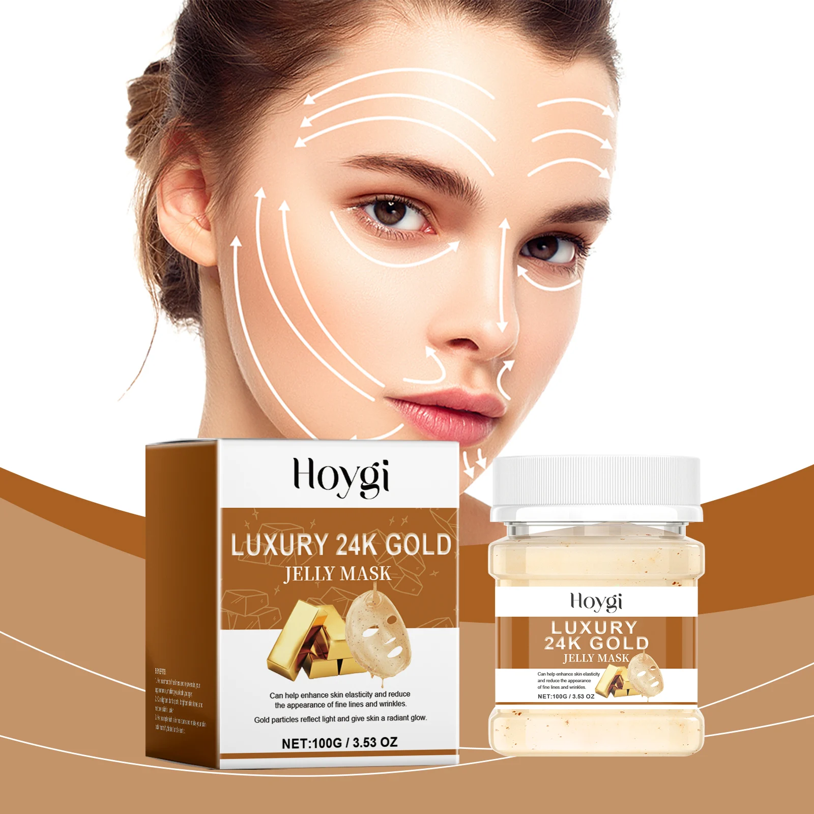 24K Gold Hydrating Mask Powder 100g with Pectin & Niacinamide for Moisture Lock & Skin Radiance 2 24k gold hydrating mask powder 100g cih tcb7gzzx desc 2