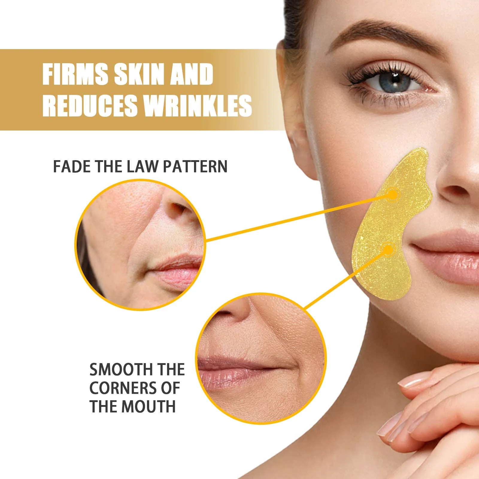 24K Gold Nasolabial Folds Patch Set Reduce Fine Lines Firm Skin 10pcs 6 24k gold nasolabial folds patch 10pcs cih 2fcz9cbn desc 6