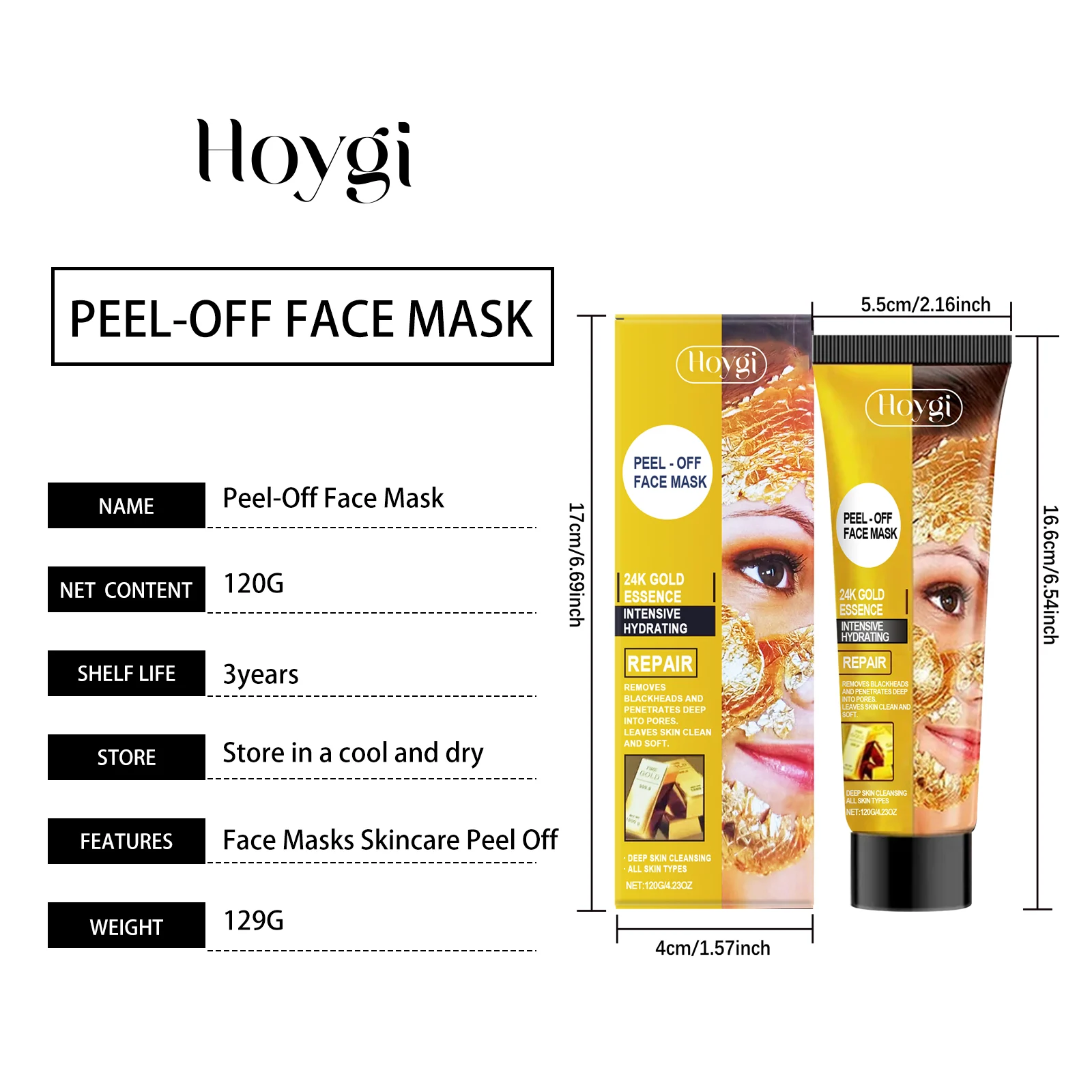 24K Gold Peel-Off Face Mask 120g Deep Cleansing Hydrating Pore Minimizer 1 24k gold peel off face mask 120g deep cleansing cih 8rf2kqrs desc 1