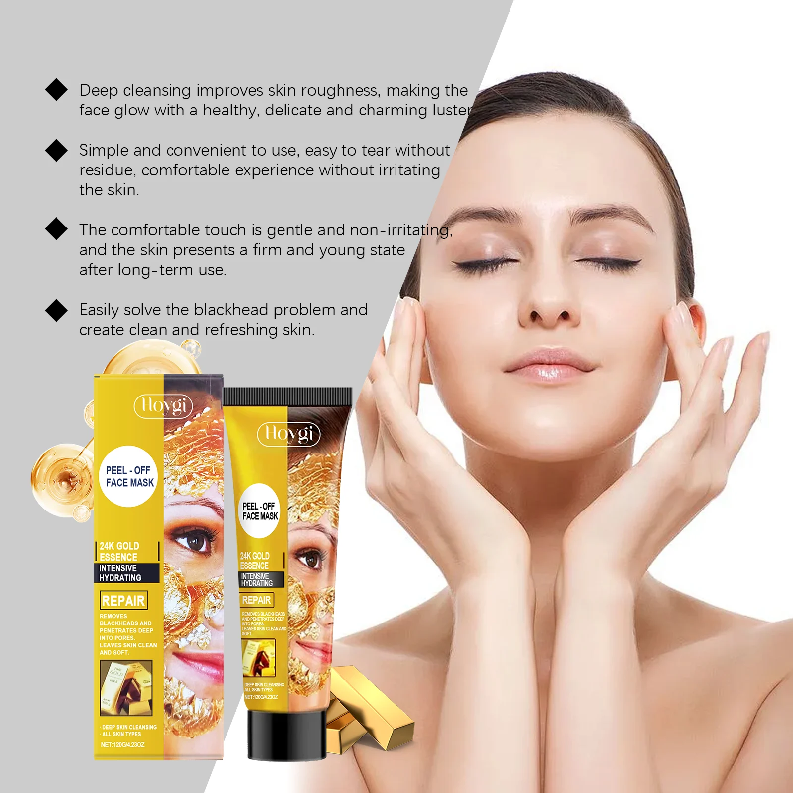 24K Gold Peel-Off Face Mask 120g Deep Cleansing Hydrating Pore Minimizer 7 24k gold peel off face mask 120g deep cleansing cih 8rf2kqrs desc 7
