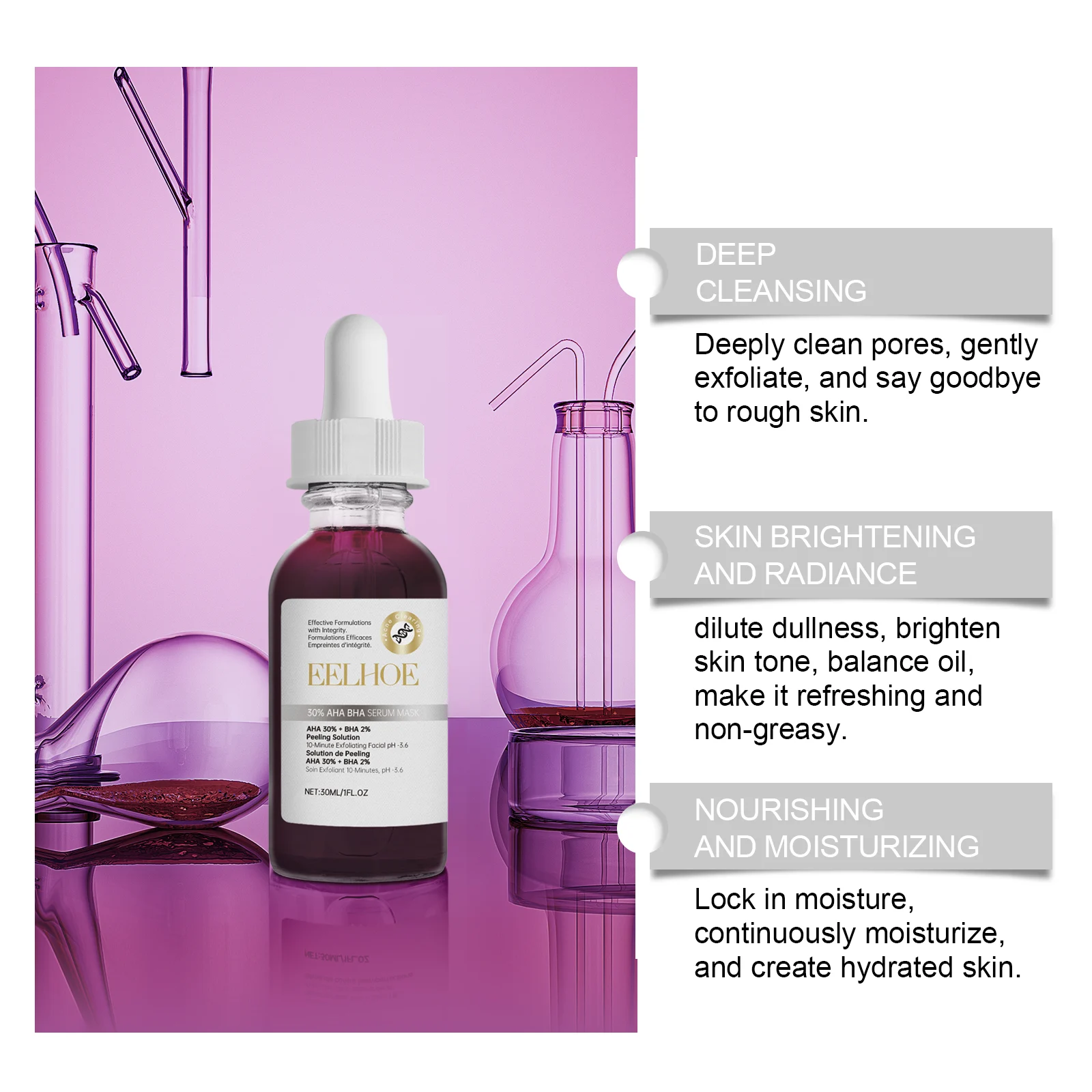 30% AHA BHA Serum Mask 10-Minute Exfoliating Facial Peel for Brightening & Pore Cleansing 30ml 8 30 percent aha bha serum mask 10 minute exfoliating facial peel 30ml cih 87cv52e3 desc 8