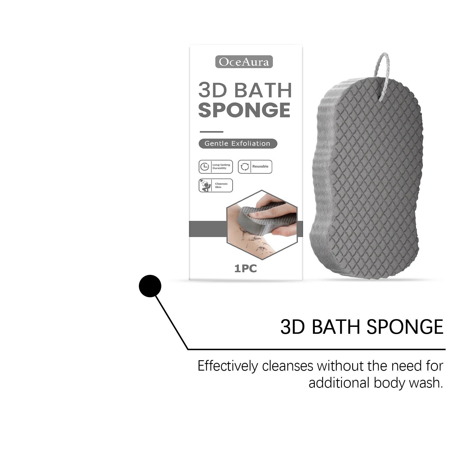 3D Bath Sponge Exfoliating Body Scrubber Reusable PVA Shower Sponge with Hanging String 7 3d bath sponge exfoliating body scrubber pva hanging string cih ry36yv36 desc 7