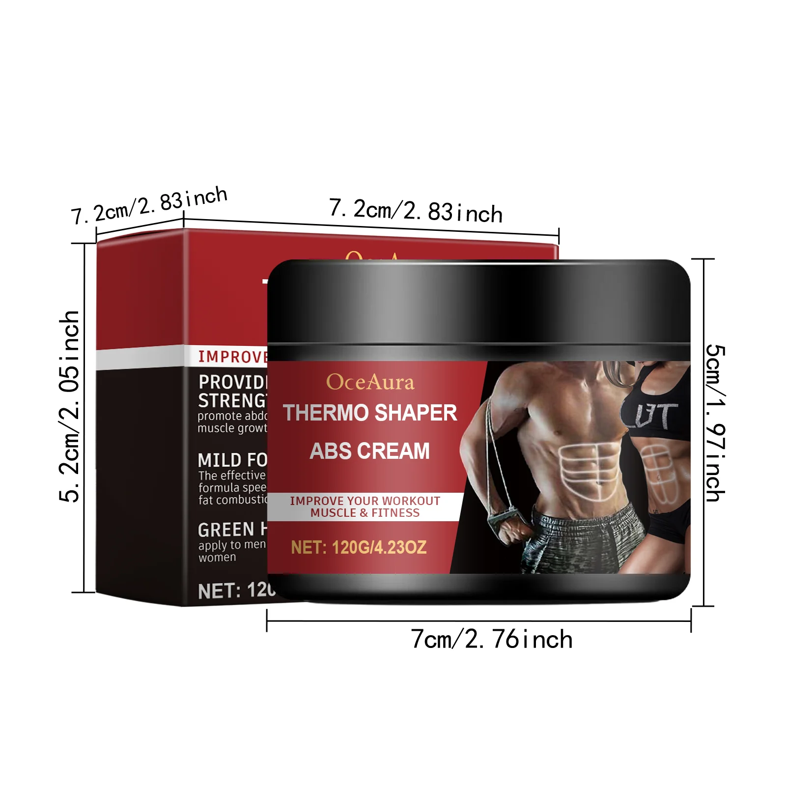 Abs Cream for Men & Women - Thermo Shaper Fat Burning & Muscle Toning Body Cream 120g 1 abs cream fat burning muscle toning body cream 120g cih 3gmfbdae desc 1