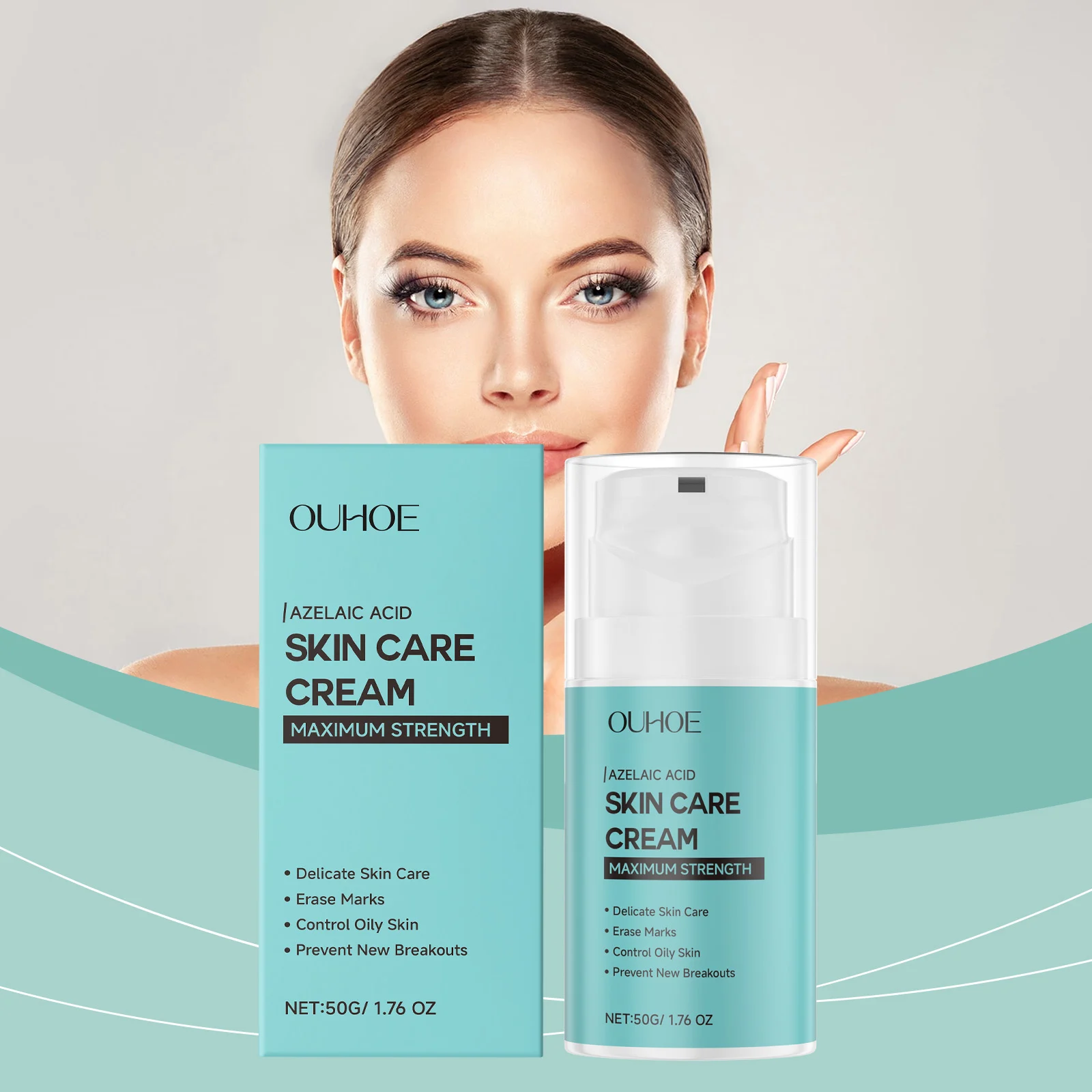 OUHOE Azelaic Acid Acne Care Cream with Hyaluronic Acid for Oily & Acne-Prone Skin 2 acne care face cream der jtcf55bf desc 2