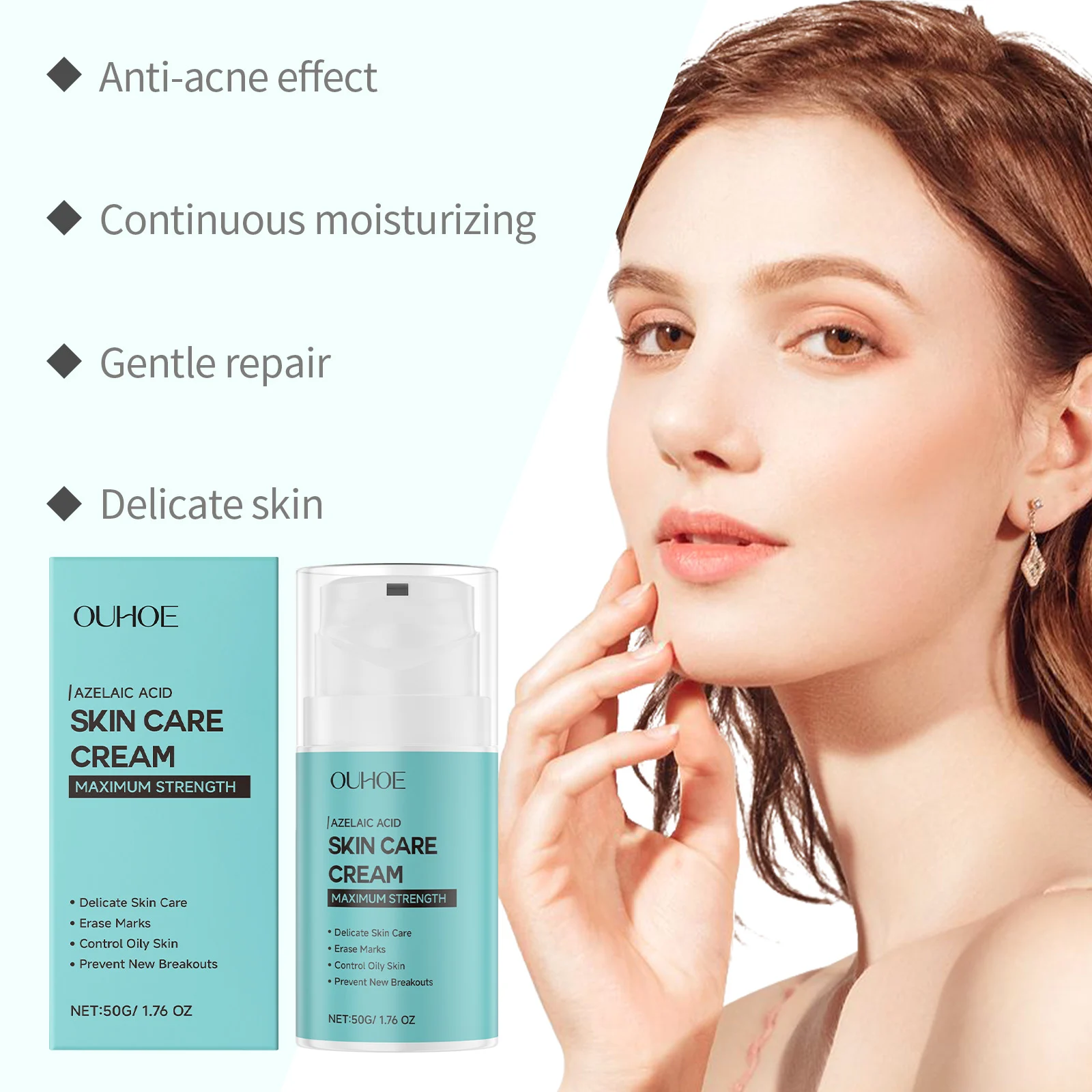 OUHOE Azelaic Acid Acne Care Cream with Hyaluronic Acid for Oily & Acne-Prone Skin 7 acne care face cream der jtcf55bf desc 7