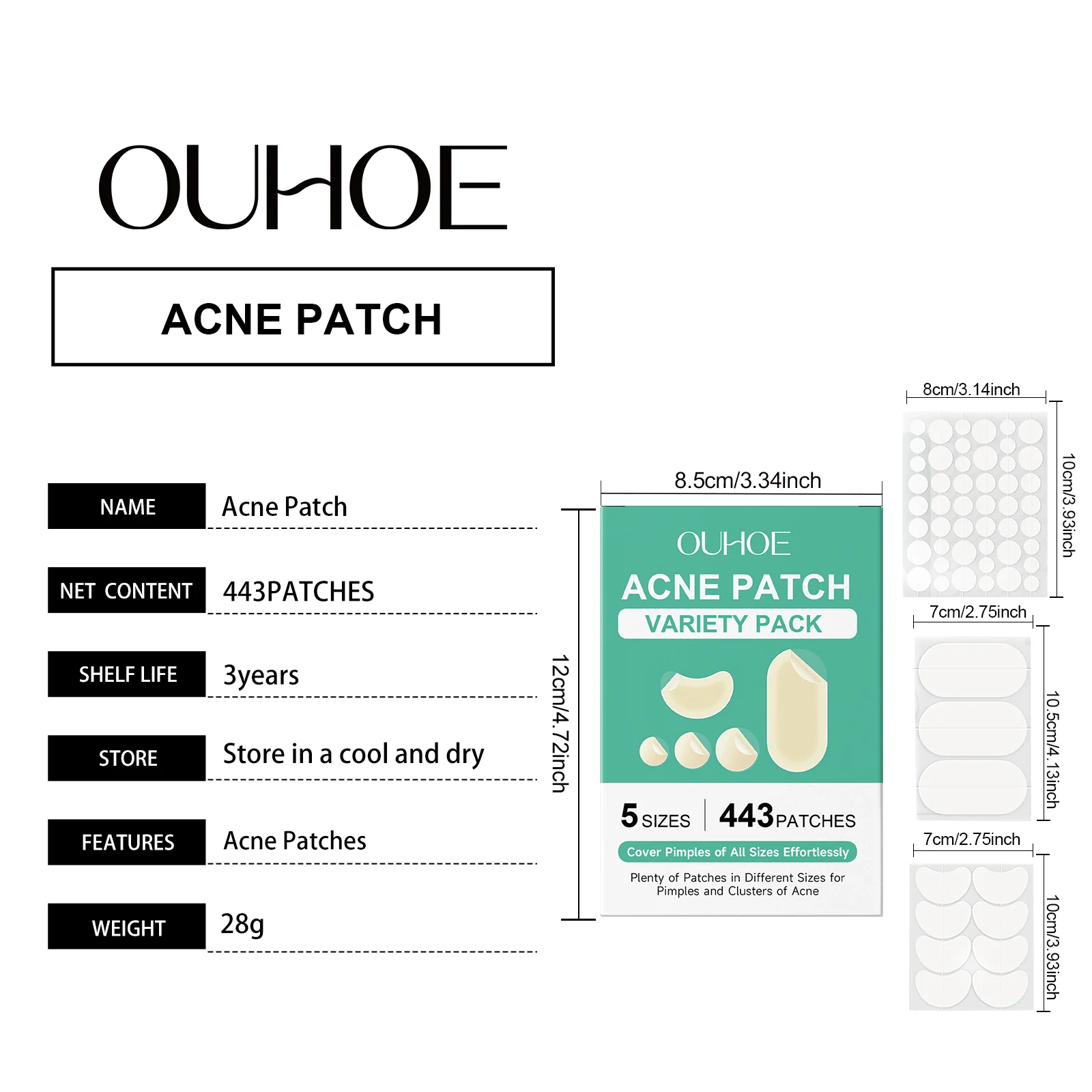 Acne Pimples Patches Variety Pack, 443 Invisible Hydrocolloid Spot Treatment Blemish Cover for Face 1 acne pimples patches variety pack 443 invisible hydrocolloid der 9h4g4ycs desc 1