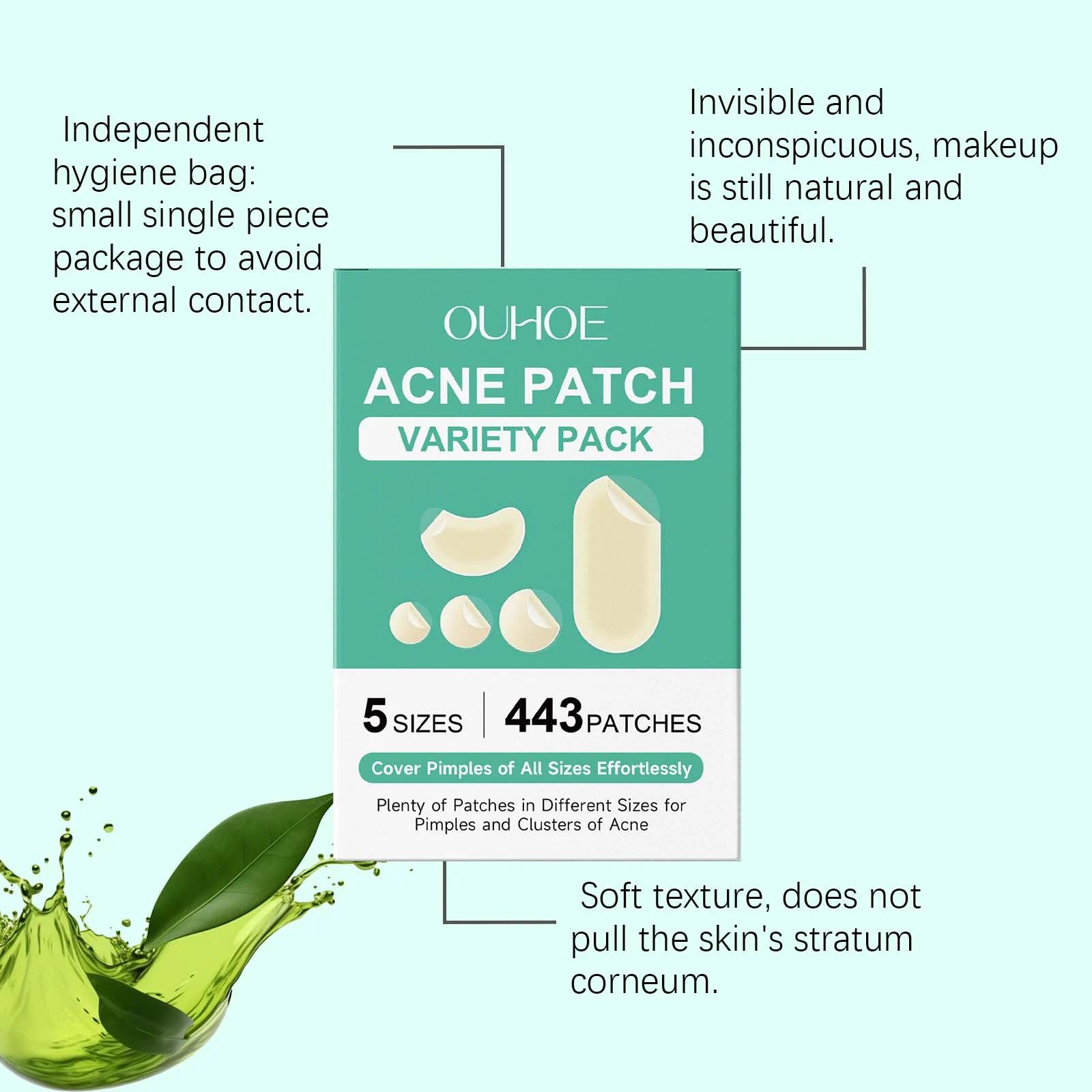 Acne Pimples Patches Variety Pack, 443 Invisible Hydrocolloid Spot Treatment Blemish Cover for Face 8 acne pimples patches variety pack 443 invisible hydrocolloid der 9h4g4ycs desc 8