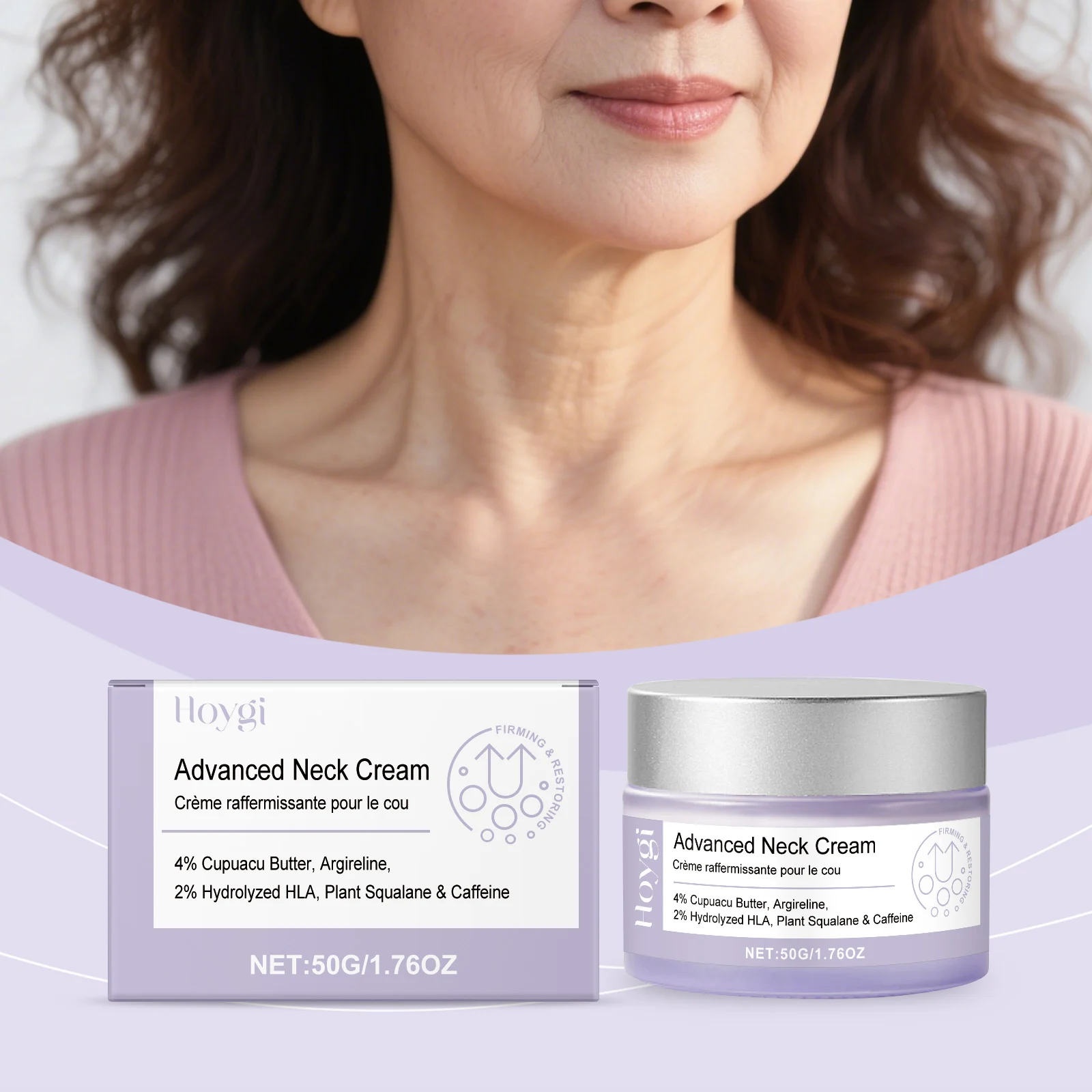 Hoygi Advanced Neck Cream with 4% Cupuacu Butter & Argireline for Firming, Smoothing Fine Lines 2 advanced neck firming cream cih 237skhsq desc 2