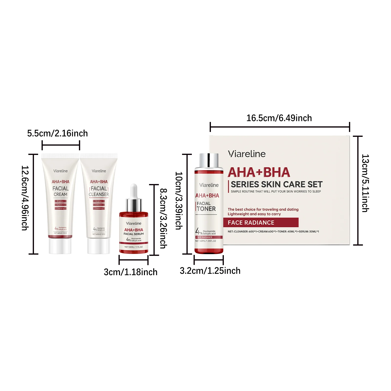 AHA BHA Skincare Set Deep Cleansing & Brightening 4-Piece Routine 1 aha bha skincare set deep cleansing 4 piece cih 656dg8am desc 1