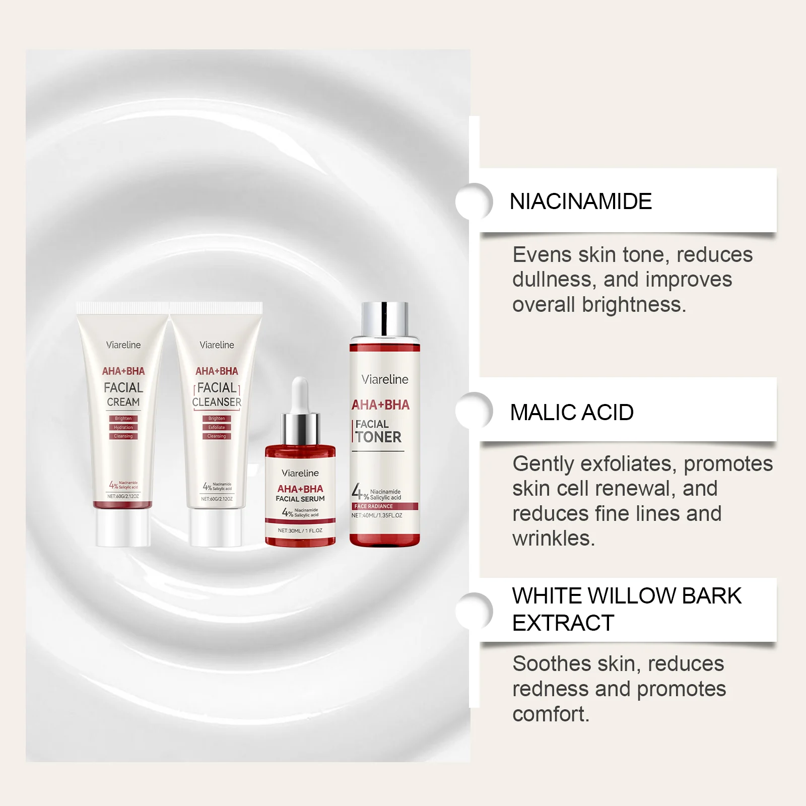 AHA BHA Skincare Set Deep Cleansing & Brightening 4-Piece Routine 11 aha bha skincare set deep cleansing 4 piece cih 656dg8am desc 11