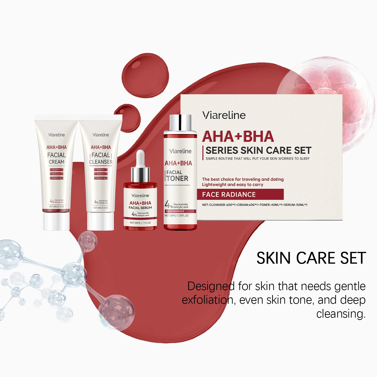 AHA BHA Skincare Set Deep Cleansing & Brightening 4-Piece Routine 17 aha bha skincare set deep cleansing 4 piece cih 656dg8am desc 17
