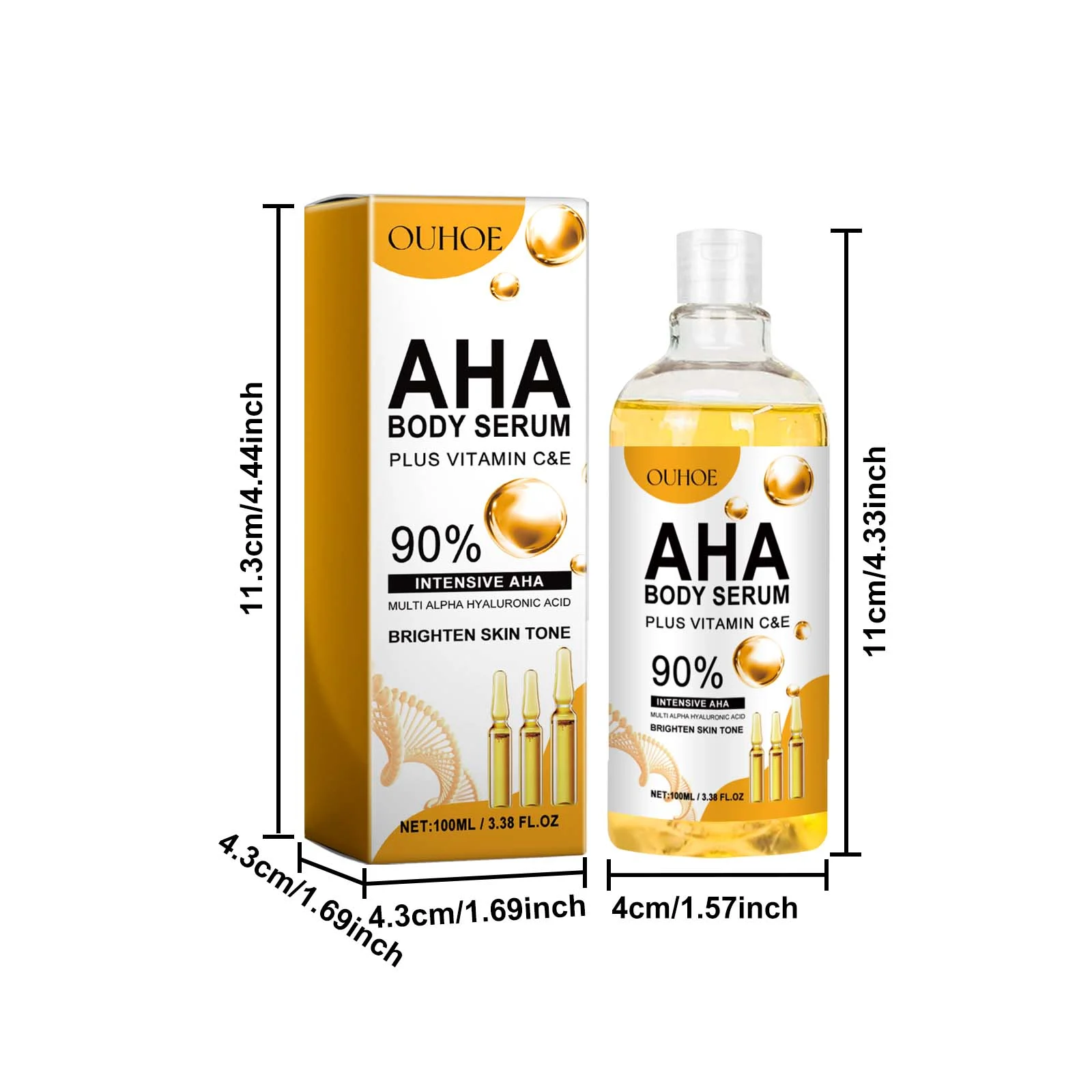 AHA Face & Body Serum 100ml Hydrating Brightening with Niacinamide & Hyaluronic Acid 1 aha face body serum 100ml hydrating brightening cih wb662p8z desc 1