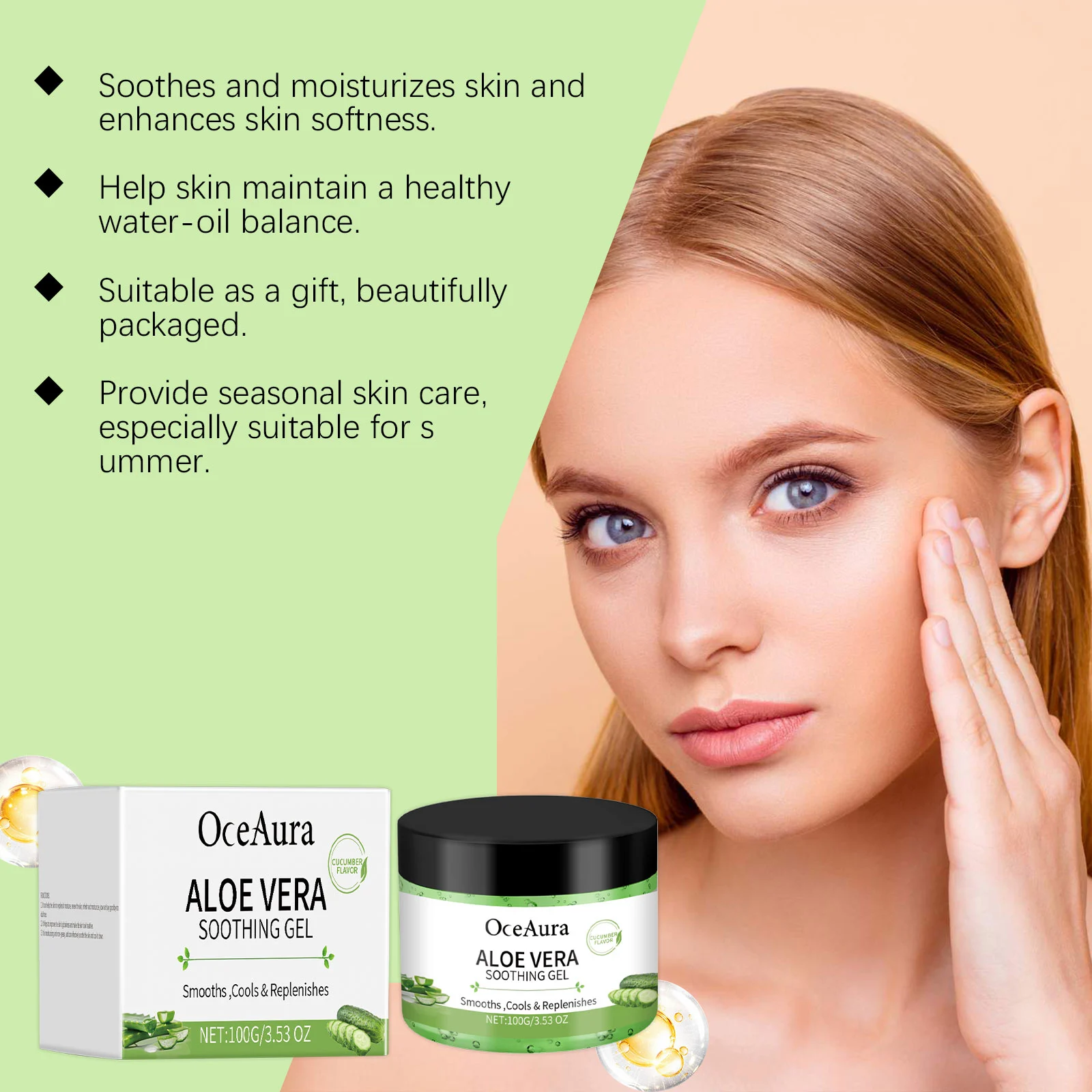 Aloe Cucumber Gel 100g Hydrating Soothing Moisturizer for Face and Body 7 aloe cucumber gel 100g hydrating soothing moisturizer cih 5naf9xm2 desc 7