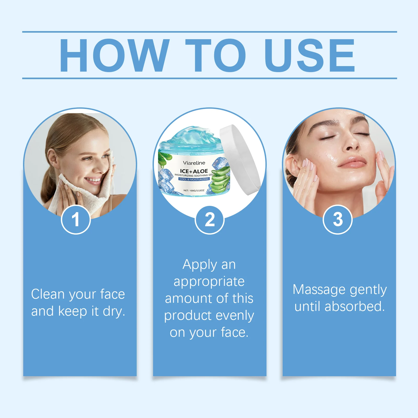 Viareline Anti-Aging Ice Aloe Soothing Gel for Face - Hydrating & Moisturizing 4 aloe soothing moisturizing gel cih 5cxvv9ex desc 4