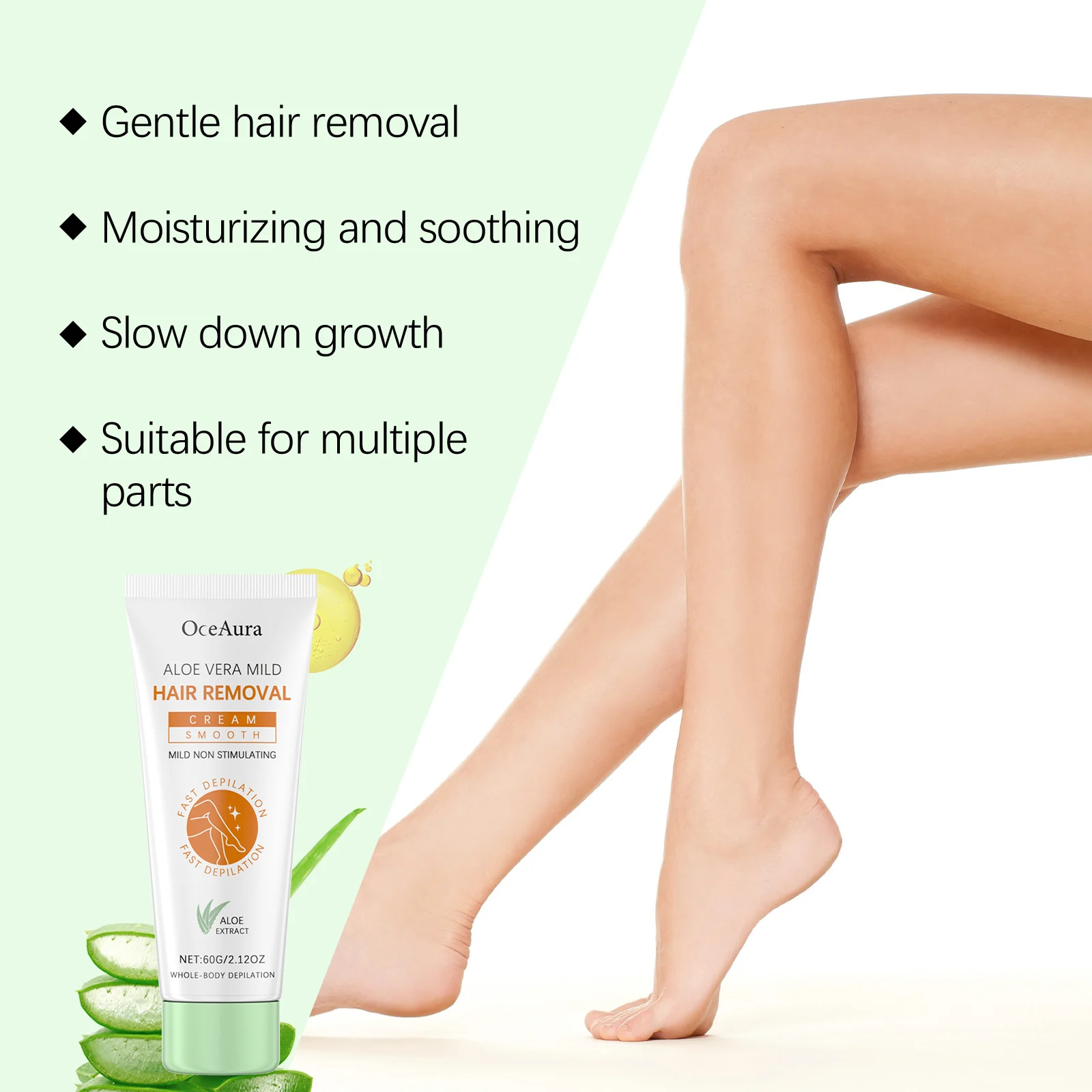 Aloe Vera Hair Removal Cream Soothing Depilatory Cream with Shea Butter 60g 6 aloe vera hair removal cream soothing depilatory 60g cih gpf4uene desc 6