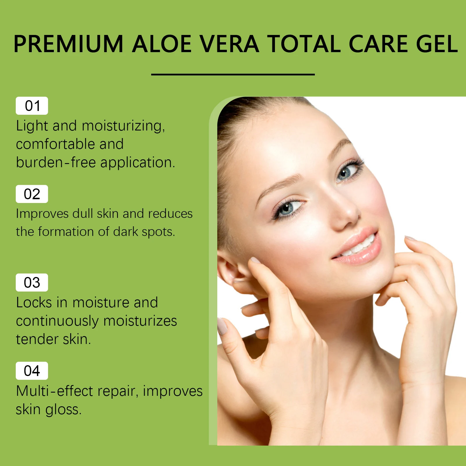 Aloe Vera Moisturizing Care Gel 80g Hydrating Brightening Soothing Multi-Effect Repair 10 aloe vera moisturizing care gel 80g der rkbth3hk desc 10