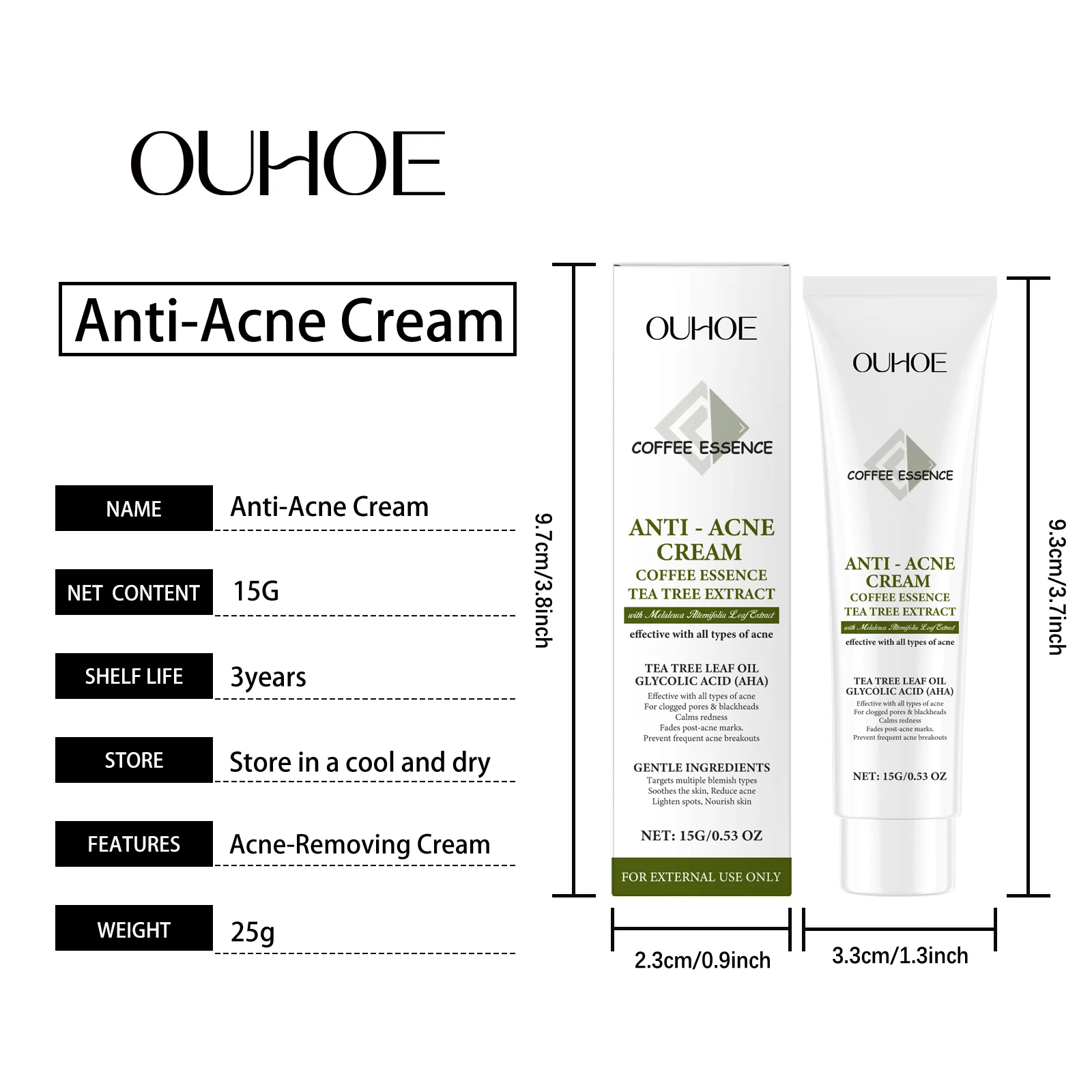Anti-Acne Cream for Blemish-Prone Skin 15g with Tea Tree & Glycolic Acid 1 anti acne cream 15g tea tree glycolic acid der w9t8y3wr desc 1