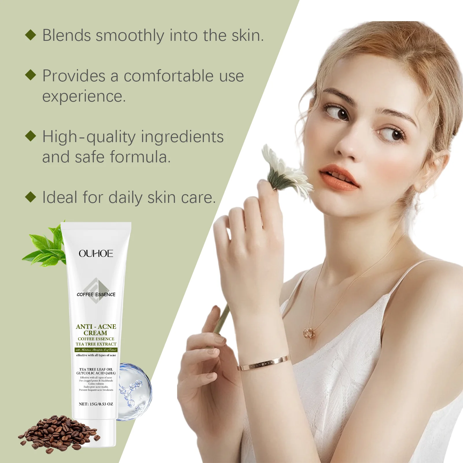 Anti-Acne Cream for Blemish-Prone Skin 15g with Tea Tree & Glycolic Acid 8 anti acne cream 15g tea tree glycolic acid der w9t8y3wr desc 8