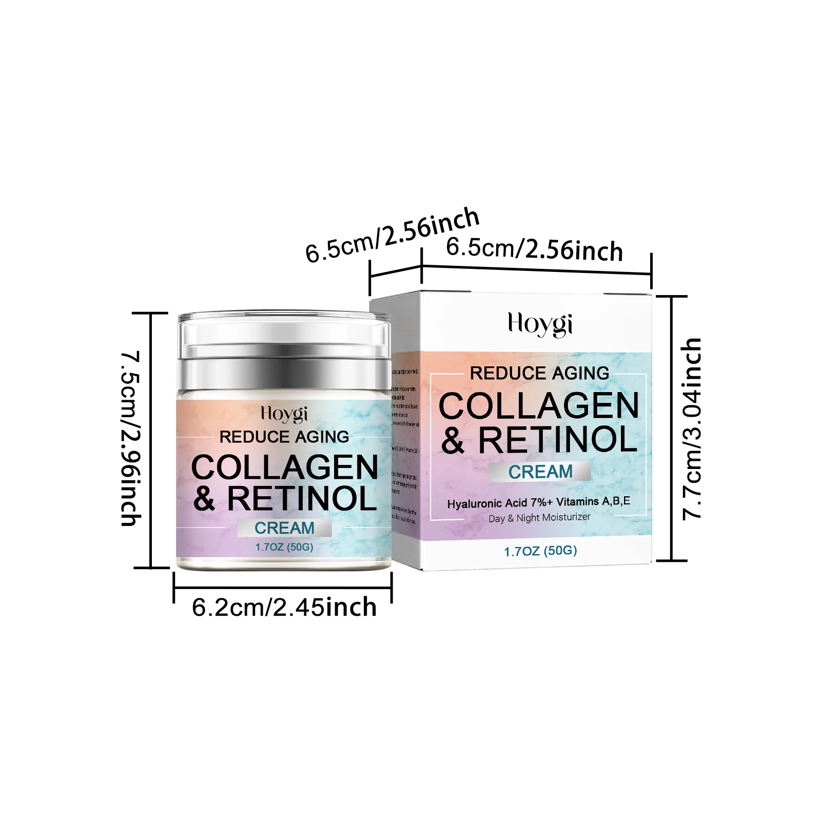 Hoygi Collagen & Retinol Cream Anti-Aging Moisturizer With Hyaluronic Acid & Vitamins 1 anti aging collagen retinol cream cih 6daujktq desc 1