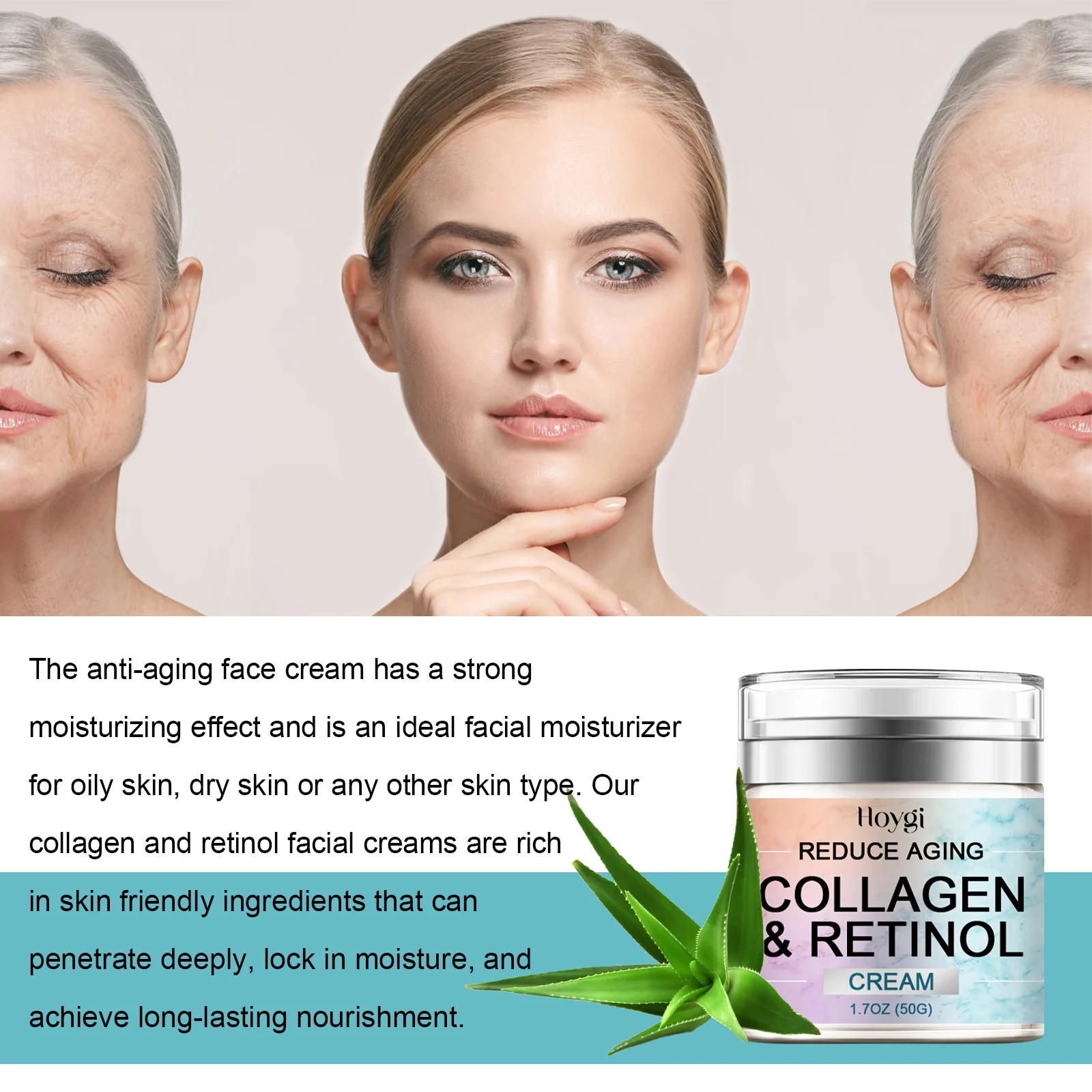 Hoygi Collagen & Retinol Cream Anti-Aging Moisturizer With Hyaluronic Acid & Vitamins 7 anti aging collagen retinol cream cih 6daujktq desc 7
