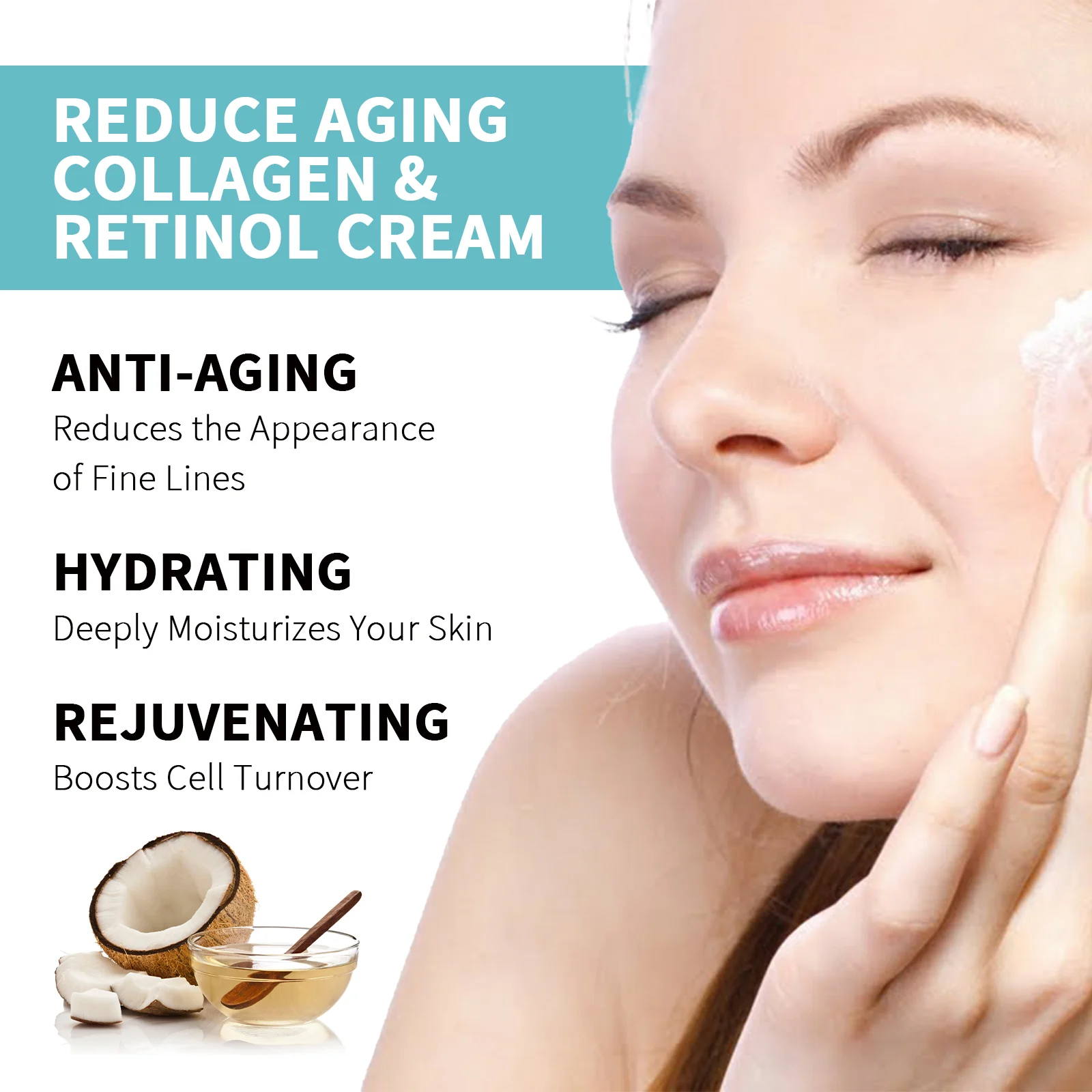 Hoygi Collagen & Retinol Cream Anti-Aging Moisturizer With Hyaluronic Acid & Vitamins 8 anti aging collagen retinol cream cih 6daujktq desc 8
