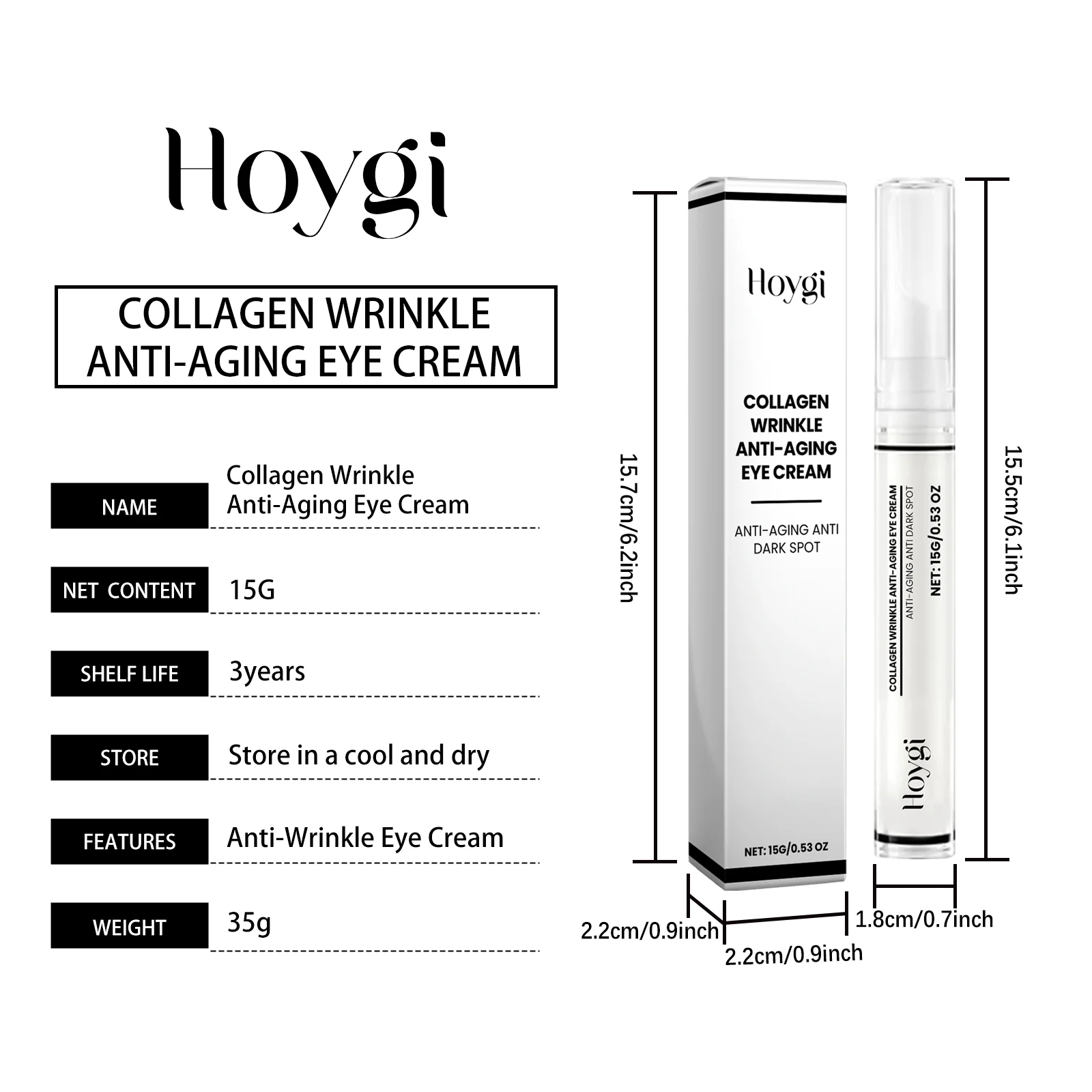 Hoygi Collagen Anti-Aging Eye Cream Reduces Wrinkles Dark Circles Firming Moisturizing 1 anti aging eye cream cih tfbbjtf4 desc 1