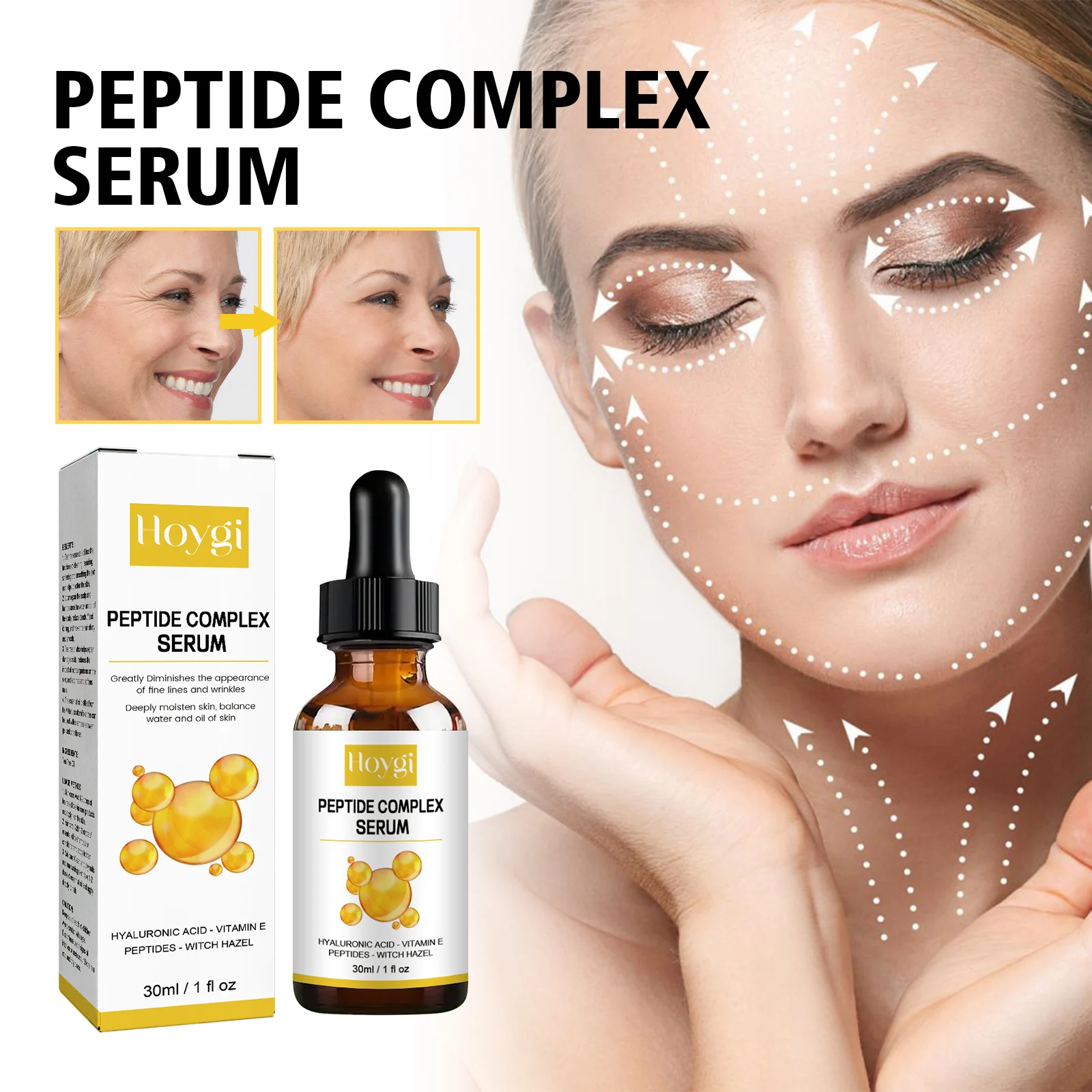 Hoygi Anti-Wrinkle Face Serum with Hyaluronic Acid & Peptides for Dry Skin 2 anti aging face serum cih 5ngscttc desc 2