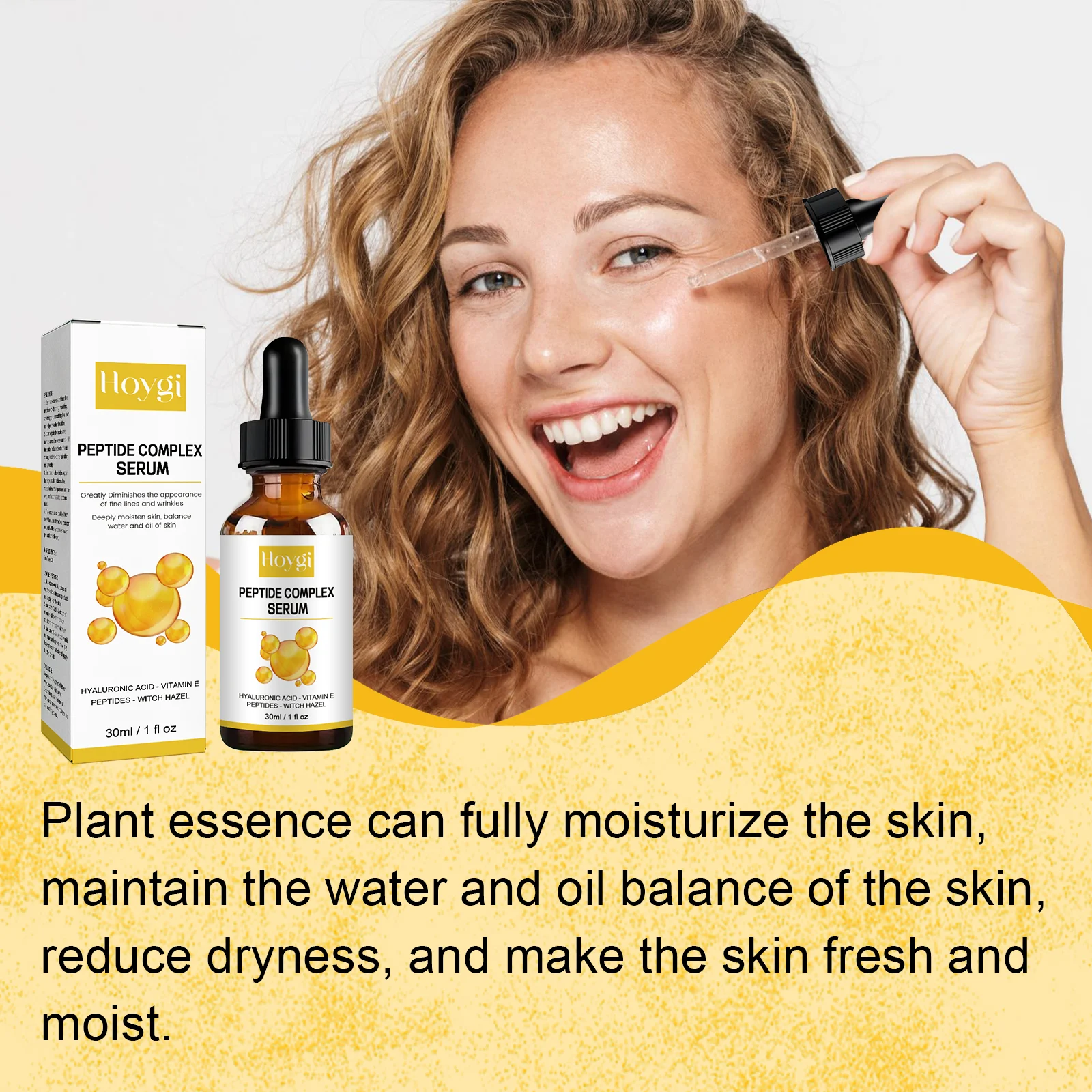 Hoygi Anti-Wrinkle Face Serum with Hyaluronic Acid & Peptides for Dry Skin 5 anti aging face serum cih 5ngscttc desc 5