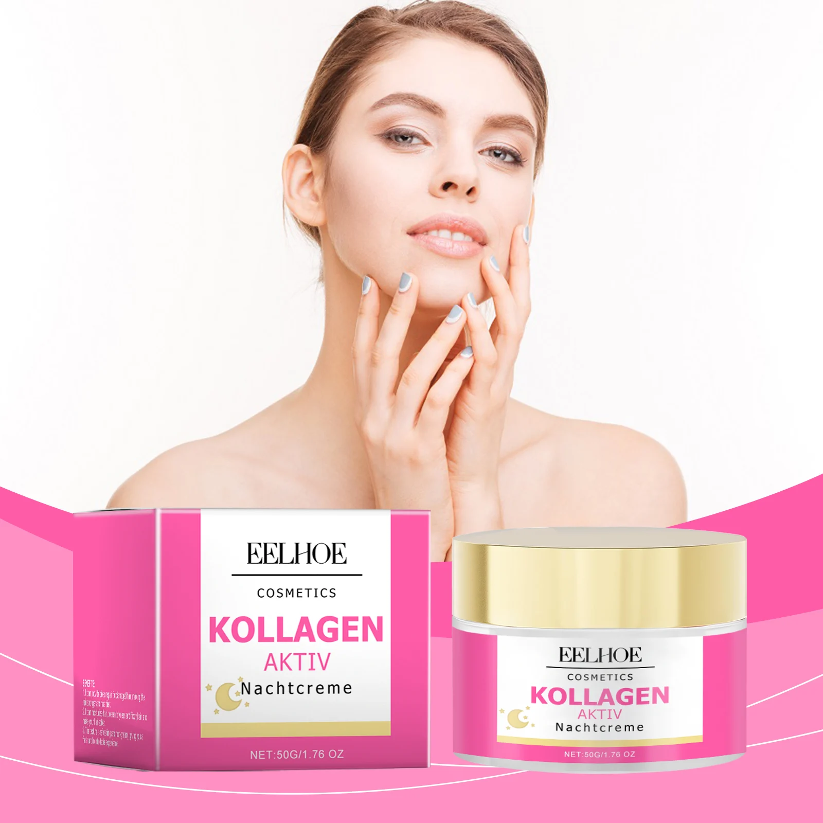 Anti-Aging Firming Cream 50g Deep Moisturizing Collagen Night Cream for Wrinkles & Elasticity 2 anti aging firming collagen night cream 50g cih saggjbwb desc 2