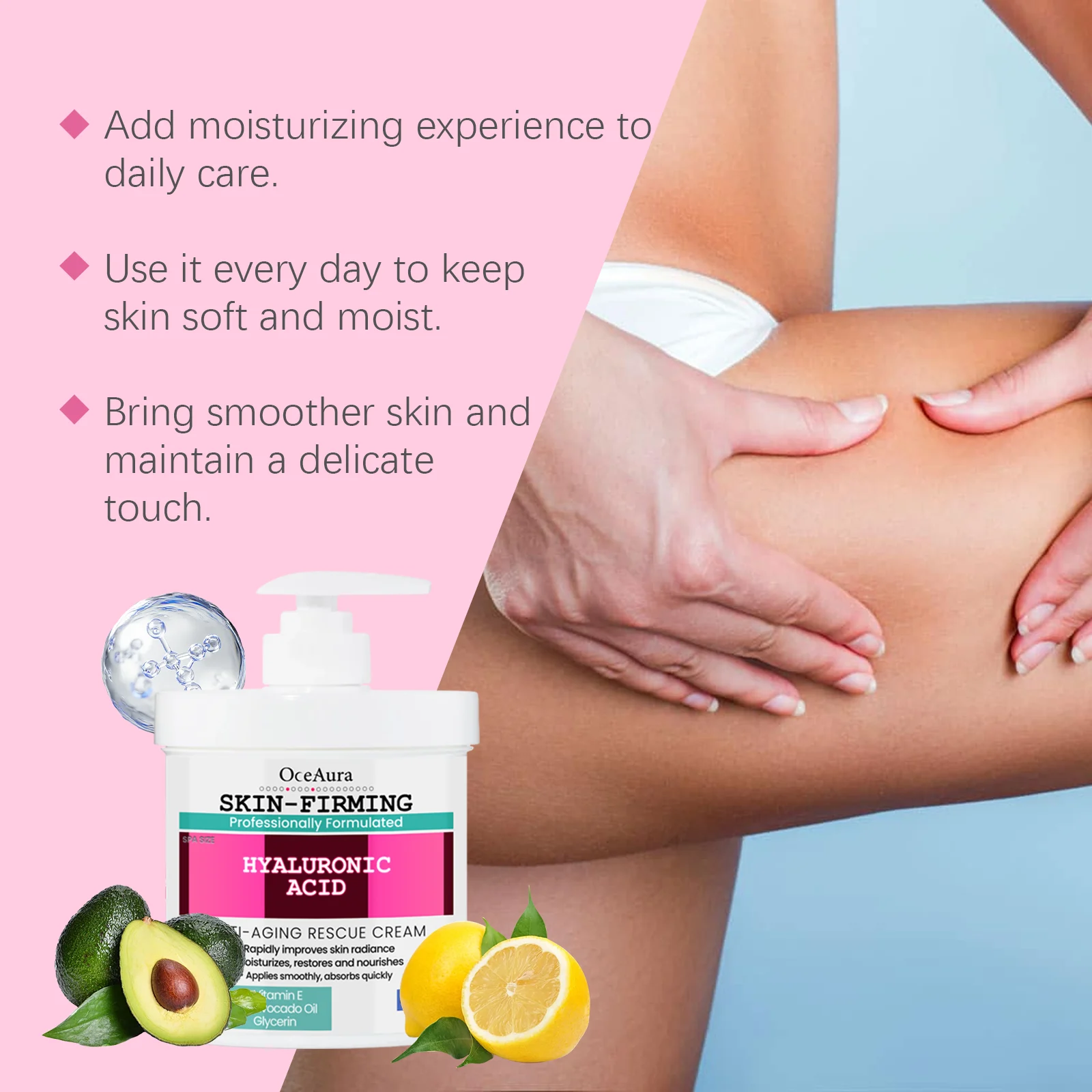 OceAura Anti-Aging Rescue Cream with Hyaluronic Acid & Vitamin E for Firming & Moisturizing 6 anti aging firming moisturizer cream cih ndr8xjxu desc 6