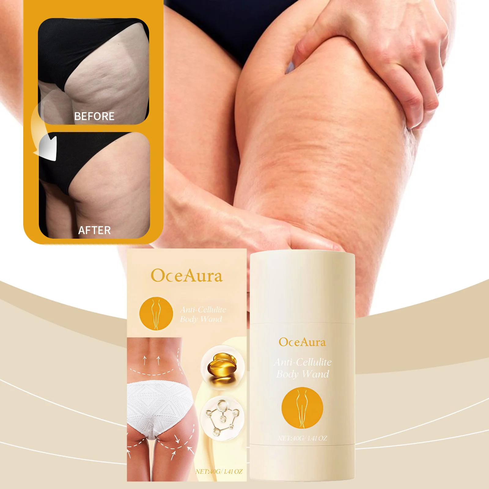 Anti-Cellulite Body Wand Firming Moisturizing Stick for Abdomen Thighs Buttocks 2 anti cellulite body wand firming moisturizing stick cih m7j4tpxc desc 2