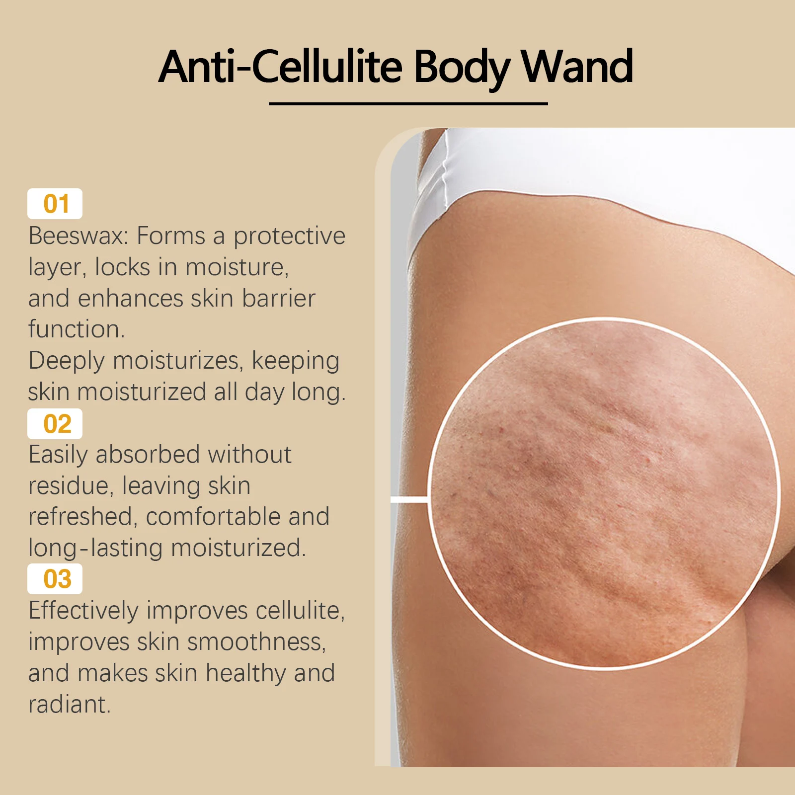 Anti-Cellulite Body Wand Firming Moisturizing Stick for Abdomen Thighs Buttocks 5 anti cellulite body wand firming moisturizing stick cih m7j4tpxc desc 5