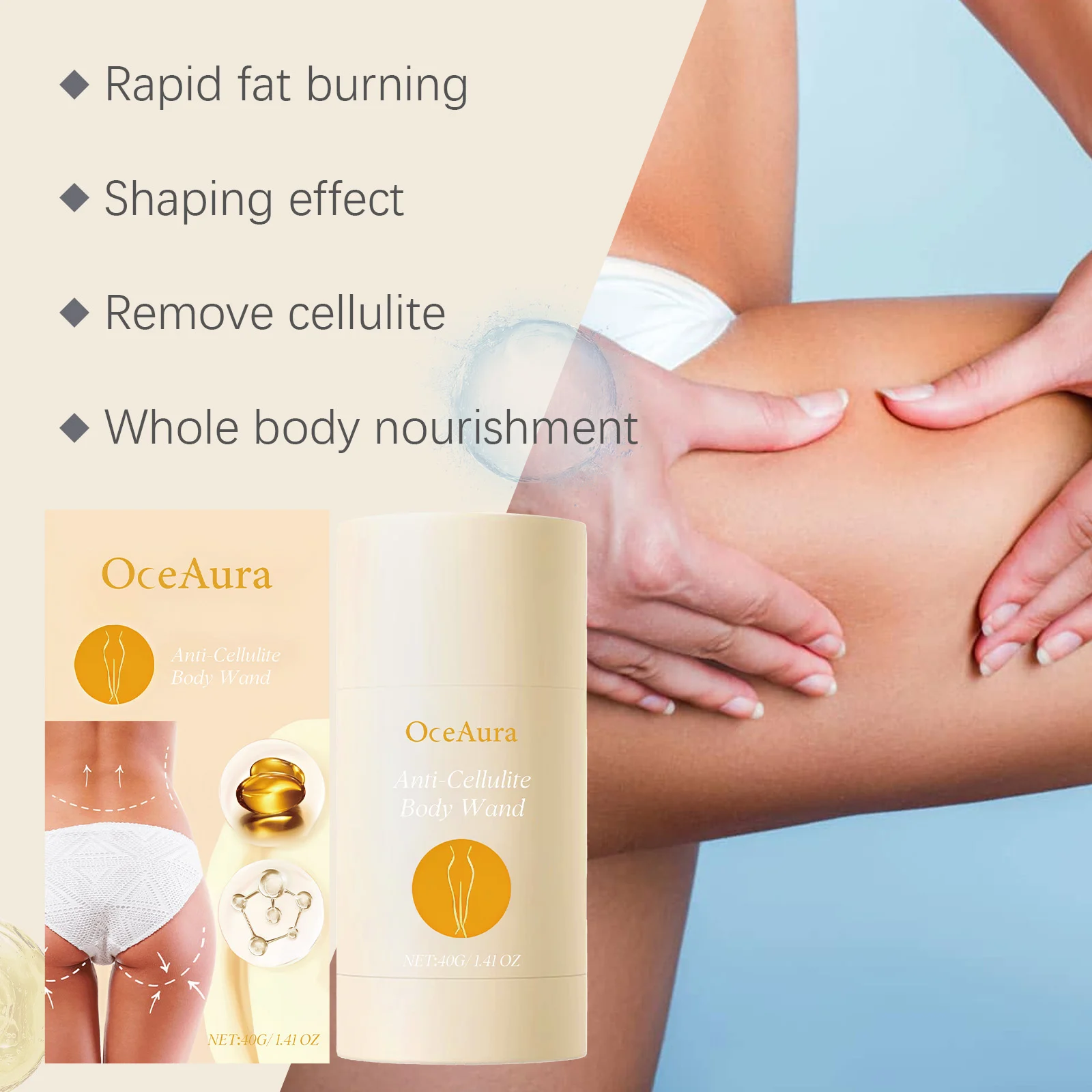 Anti-Cellulite Body Wand Firming Moisturizing Stick for Abdomen Thighs Buttocks 6 anti cellulite body wand firming moisturizing stick cih m7j4tpxc desc 6