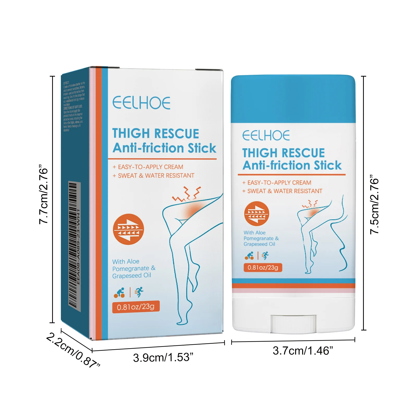 Anti-Chafing Stick for Thighs 23g Waterproof Sweat-Resistant Friction Protection Cream 1 anti chafing stick for thighs 23g cih fqyvh6se desc 1