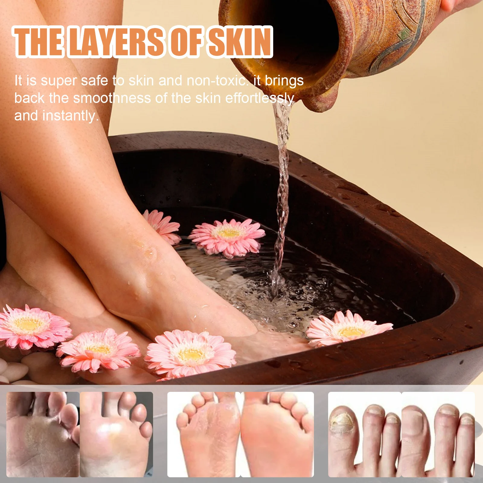 Anti-Fungal Peeling Foot Soak Tablets with Ginger for Exfoliation & Nail Care 4 anti fungal peeling foot soak tablets 10pcs cih tfnaytac desc 4