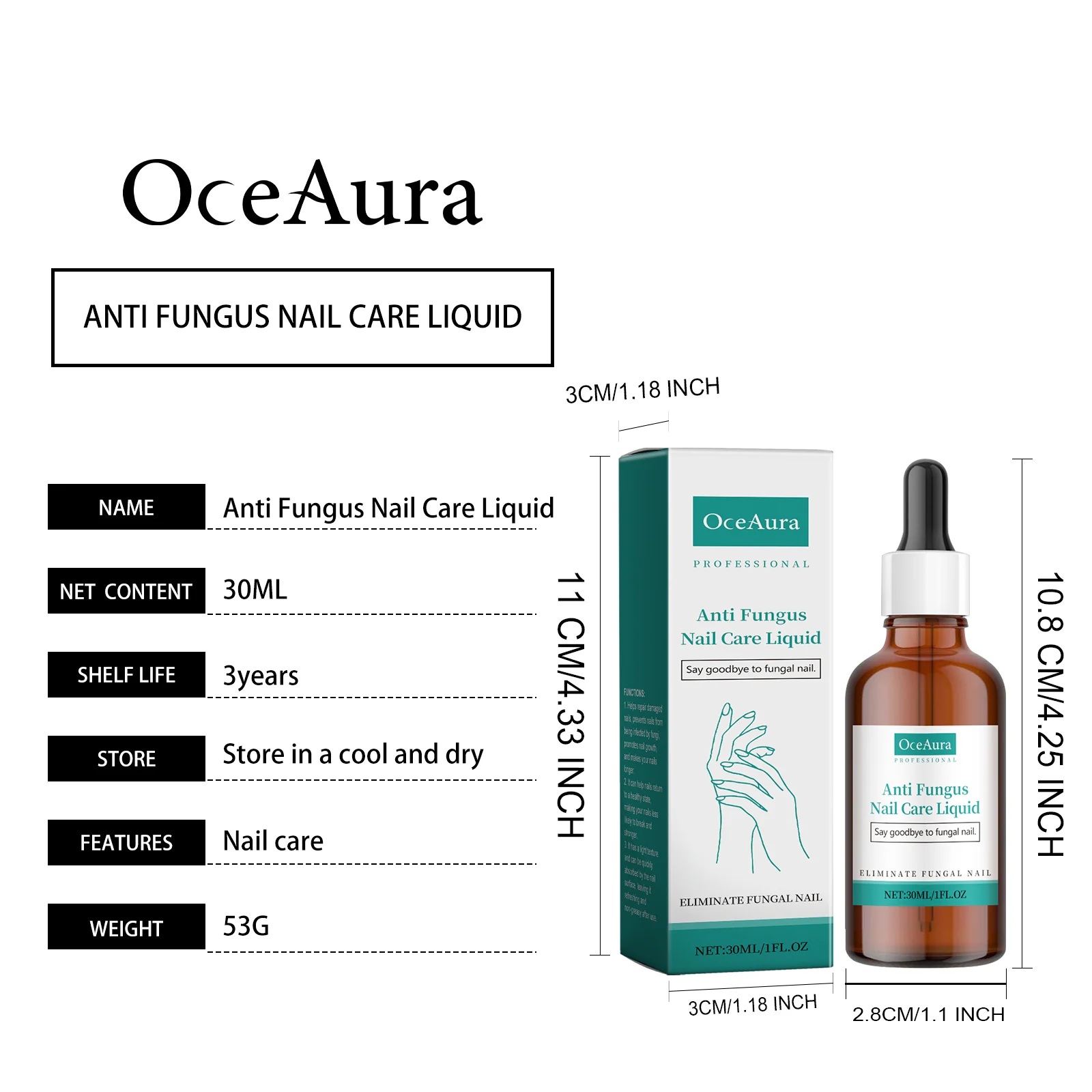 OceAura Anti Fungus Nail Care Liquid, Moisturizing & Repairing Nail Treatment Oil 1 anti fungus nail care liquid cih tyuqv6pt desc 1