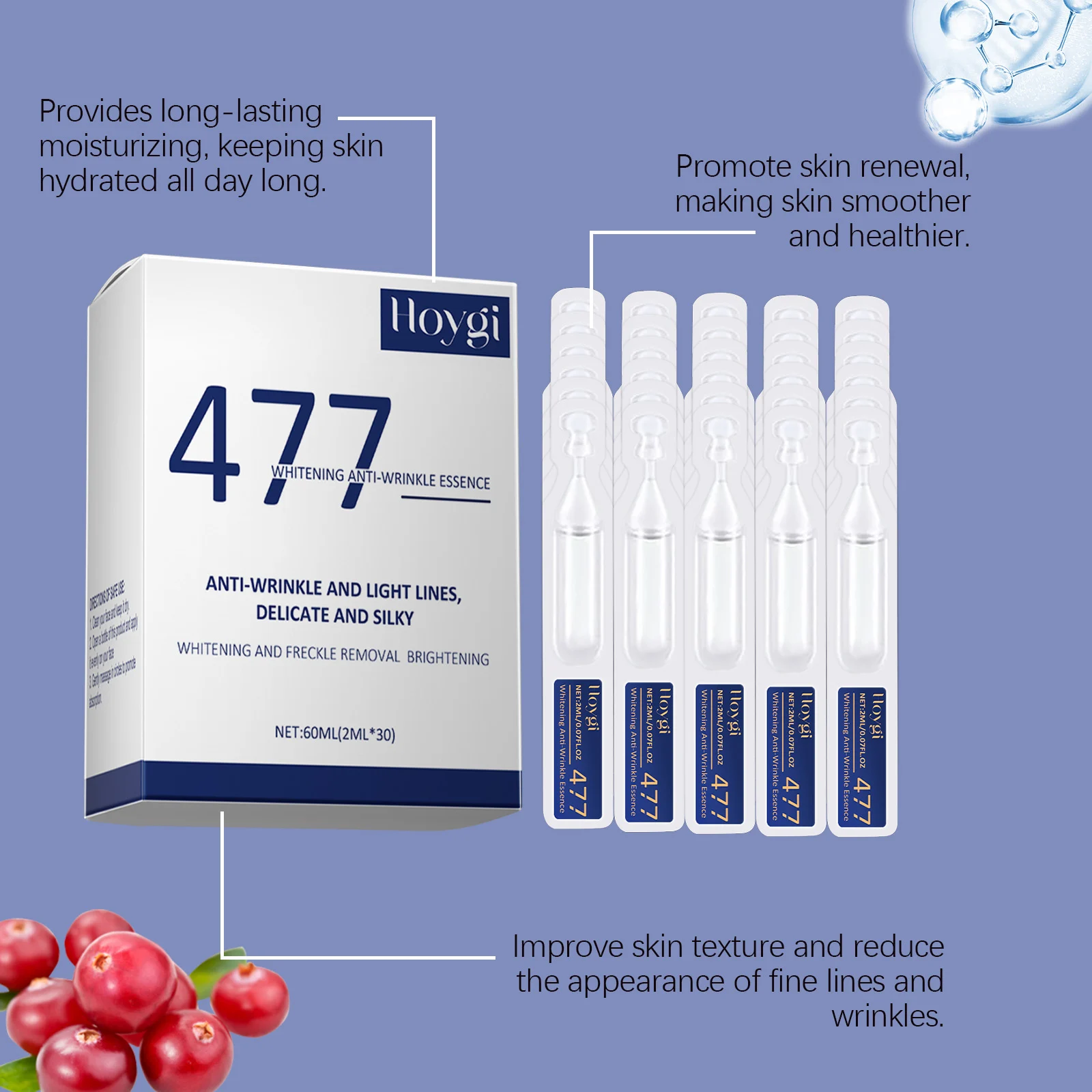 Anti-Wrinkle Brightening Essence 60ml with Hyaluronic Acid & Niacinamide for Firming & Hydration 6 anti wrinkle brightening essence 60ml cih dcgzq5nz desc 6