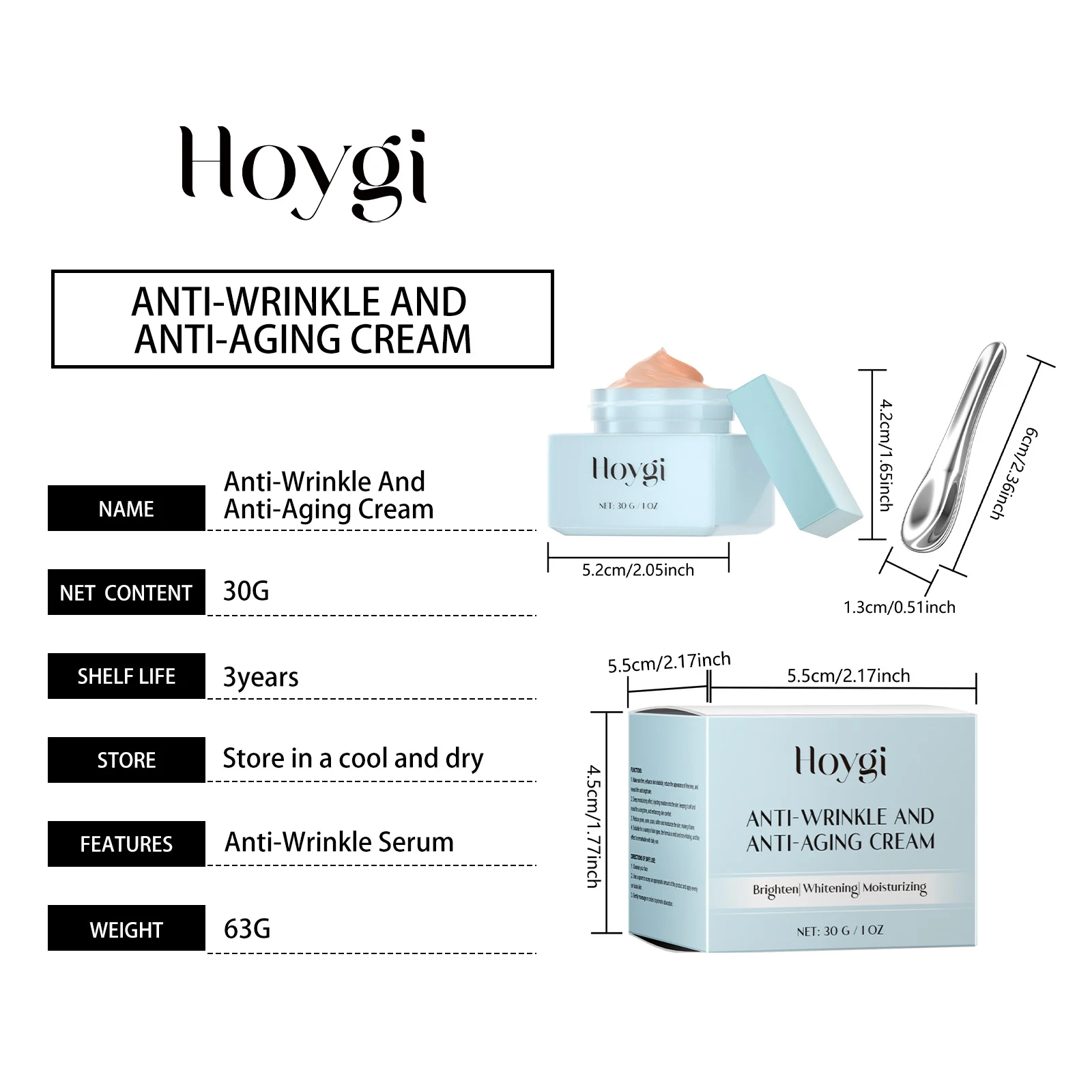 Anti Wrinkle Cream 30g Vitamin C & Coffee Seed Oil Face Moisturizer for Firming & Brightening 1 anti wrinkle cream vitamin c coffee seed oil 30g cih aeswsm26 desc 1