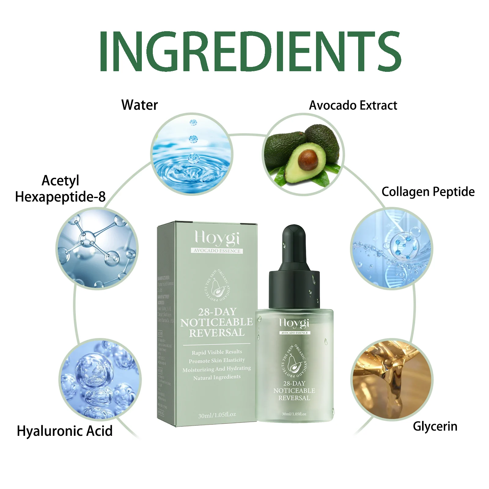 Hoygi Avocado Anti-Wrinkle Essence - Reduce Fine Lines, Firm & Brighten Skin 3 anti wrinkle face essence serum cih 8tcy8ra9 desc 3