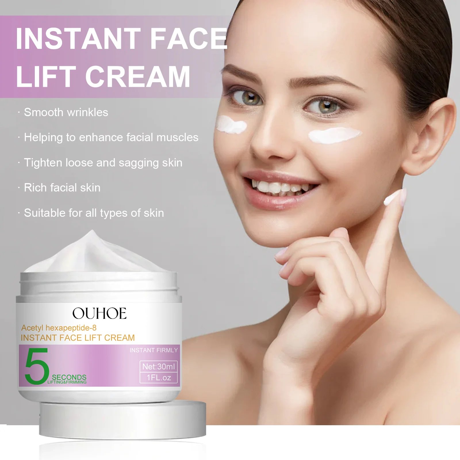 OUHOE Anti-Wrinkle Face Lift Cream Reduces Fine Lines Hydrates Tightens Skin 2 anti wrinkle face lift cream cih hfpbhp7t desc 2