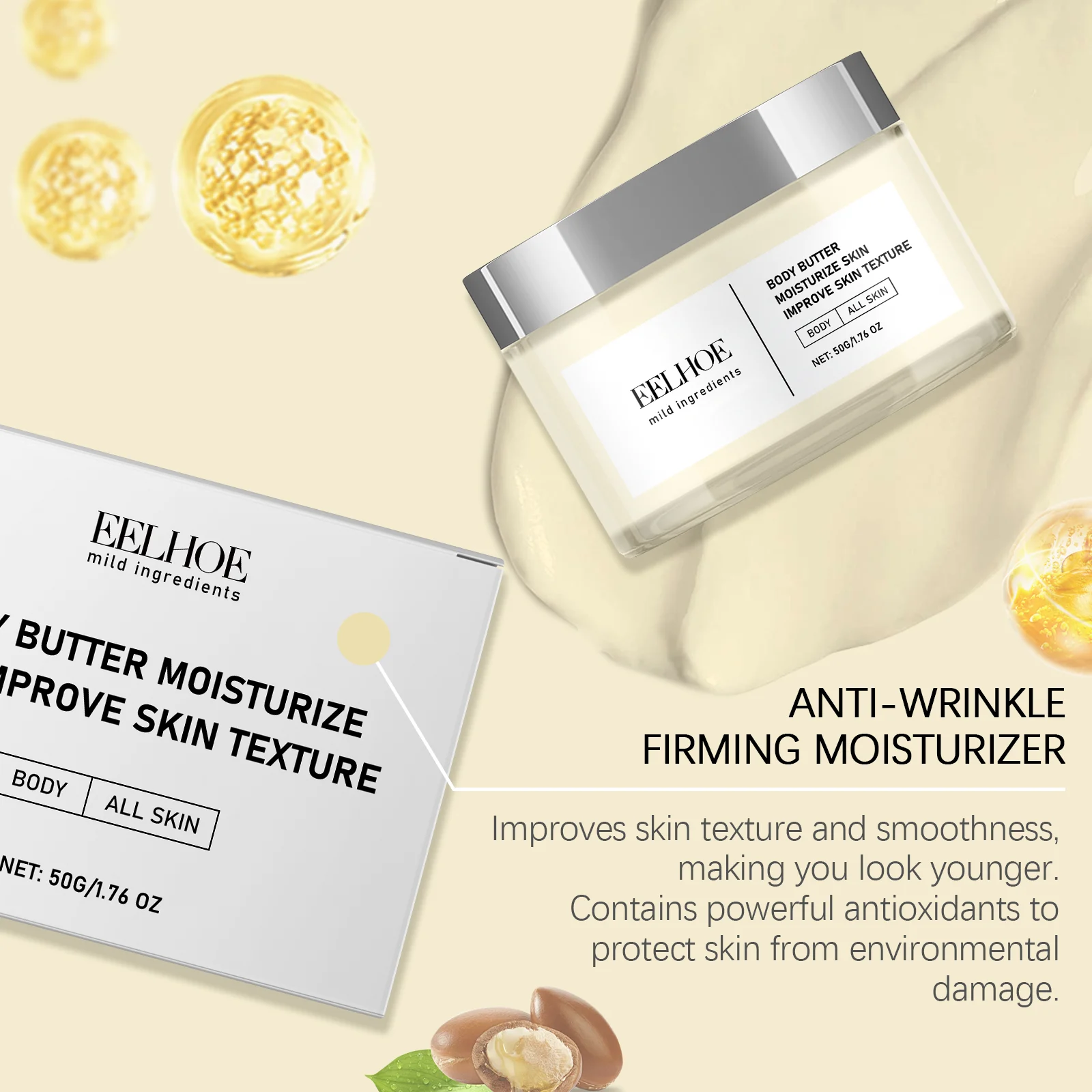 Anti-Wrinkle Firming Body Butter 50g Collagen & Shea Butter Moisturizer for All Skin Types 6 anti wrinkle firming body butter 50g cih baknhy7t desc 6