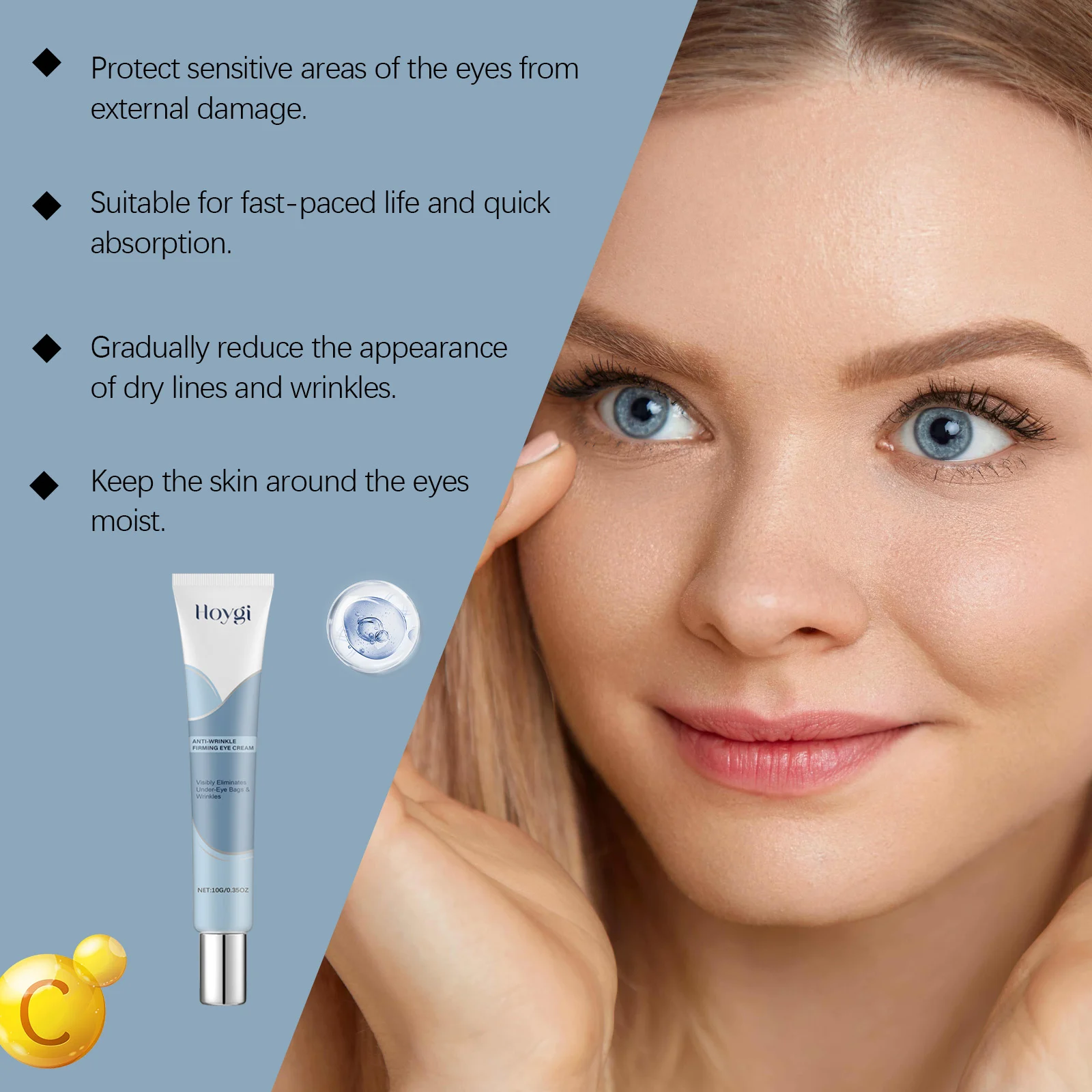 Anti-Wrinkle Firming Eye Cream Moisturizing & Tightening Eye Treatment for Dark Circles & Fine Lines 10g 5 anti wrinkle firming eye cream 10g cih 7g856f9j desc 5