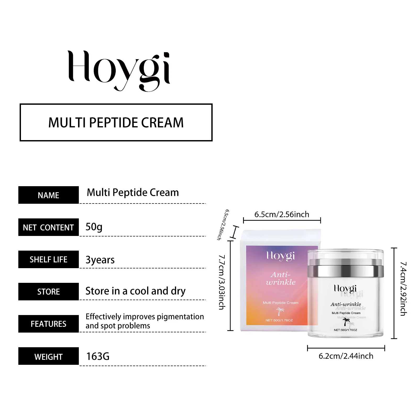 Anti-Wrinkle Firming Moisturizer Cream 50g with Copper Tripeptide & Hyaluronic Acid for Youthful Glow 1 anti wrinkle firming moisturizer cream 50g cih 23es7a3k desc 1