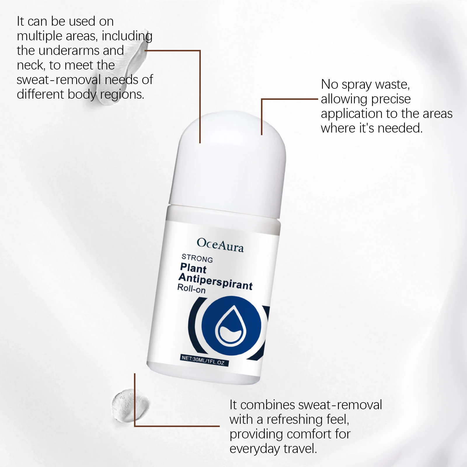 Antiperspirant Roll-On Deodorant 30ml for Sweat & Odor Control, Fresh & Non-Sticky 6 antiperspirant roll on deodorant 30ml der wu7pukty desc 6