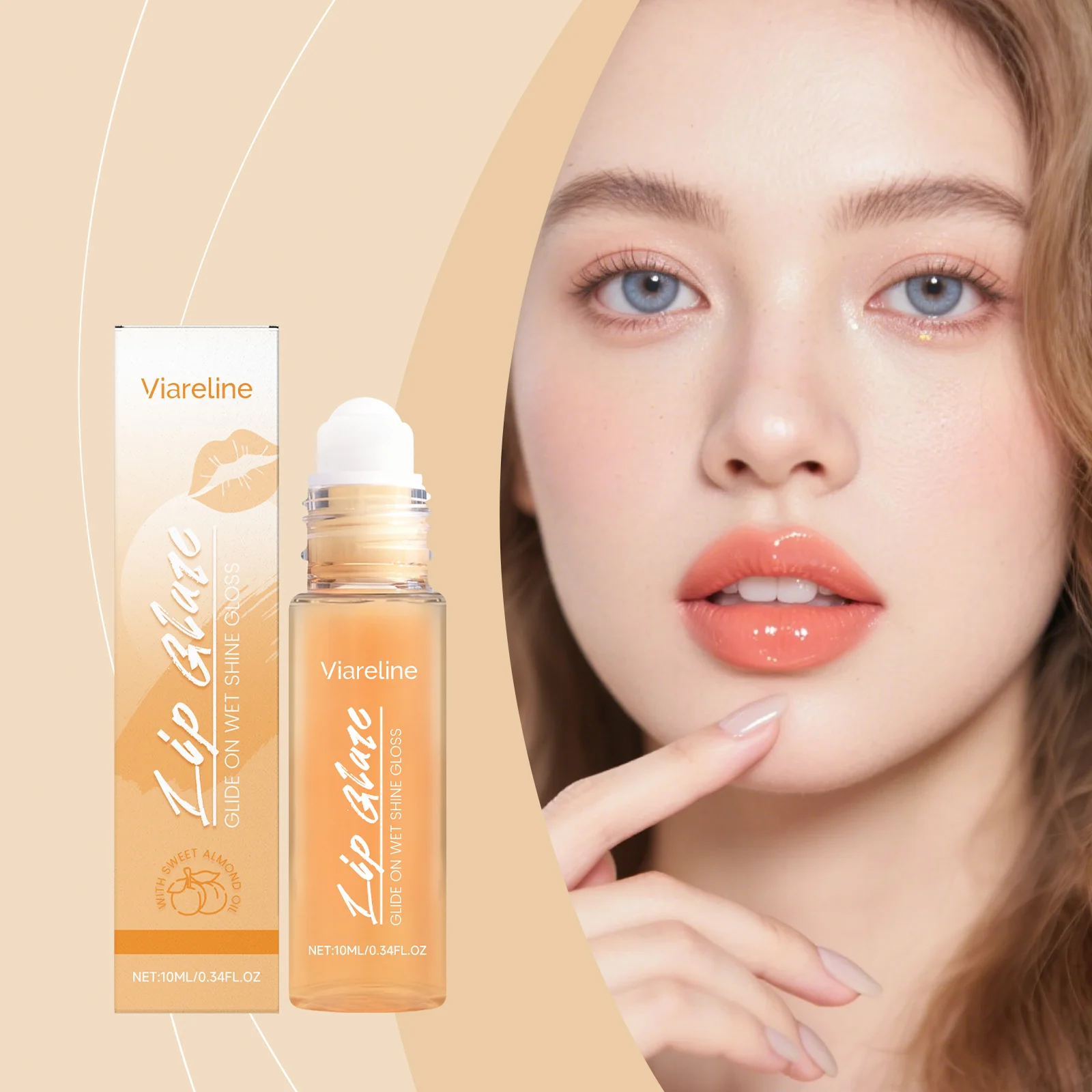 Apricot Hydrating Lip Gloss Rollerball with Honey & Sweet Almond Oil, 10ml 2 apricot hydrating lip gloss rollerbal 10ml der usqr8tna desc 2