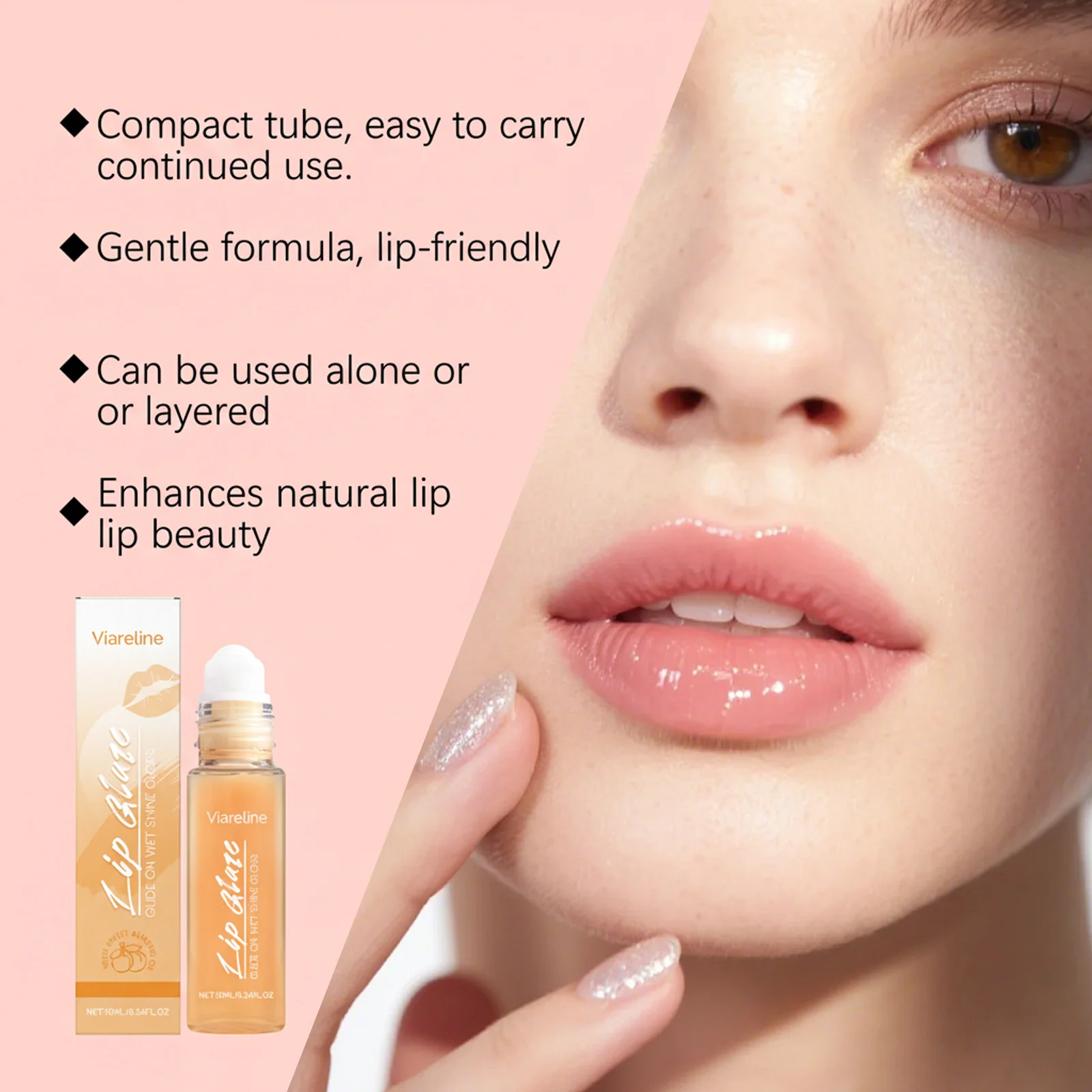 Apricot Hydrating Lip Gloss Rollerball with Honey & Sweet Almond Oil, 10ml 8 apricot hydrating lip gloss rollerbal 10ml der usqr8tna desc 8