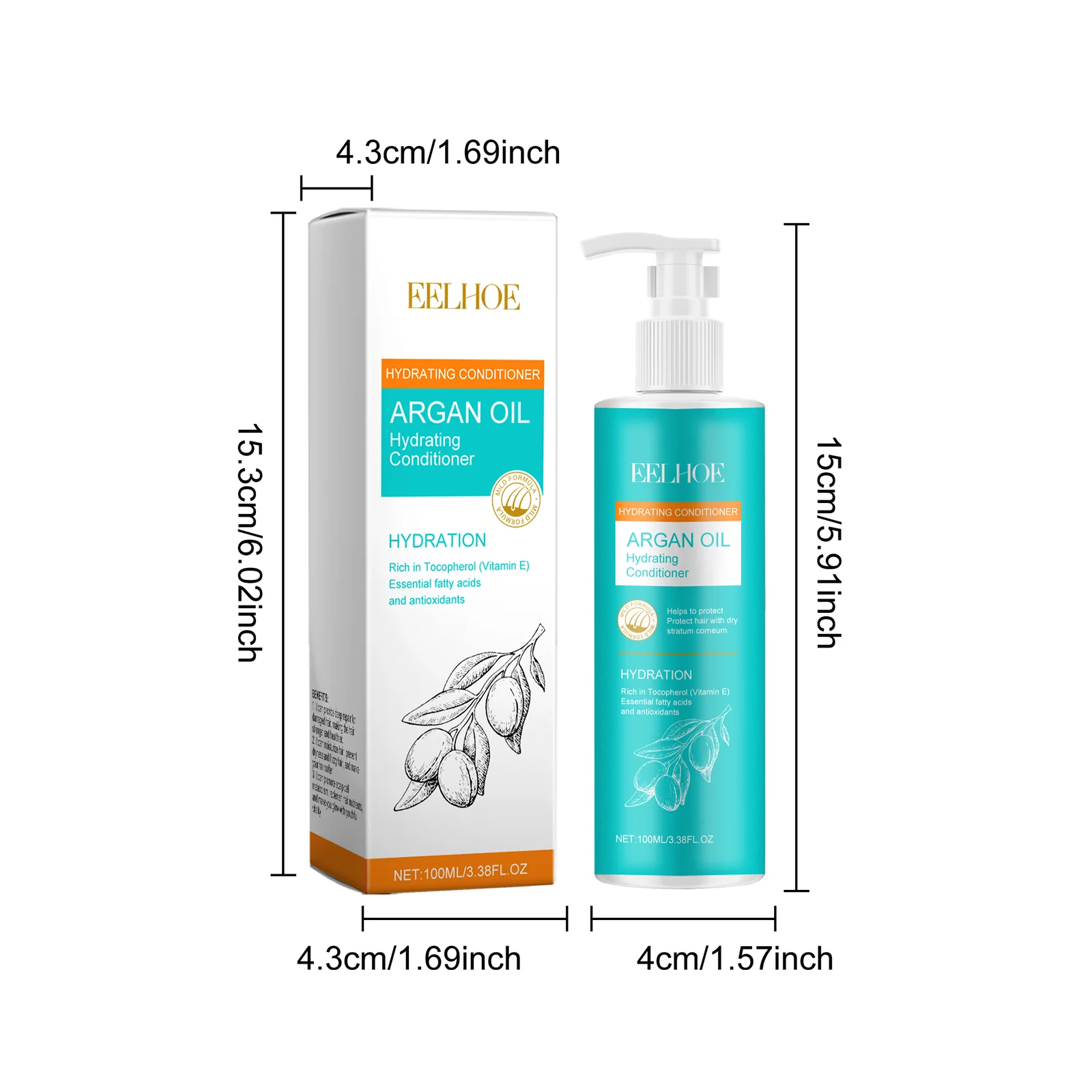 Argan Oil Hydrating Conditioner Moisturizing Repair for Dry Frizzy Hair 100ml 1 argan oil hydrating conditioner moisturizing repair 100ml cih jbm6eavx desc 1